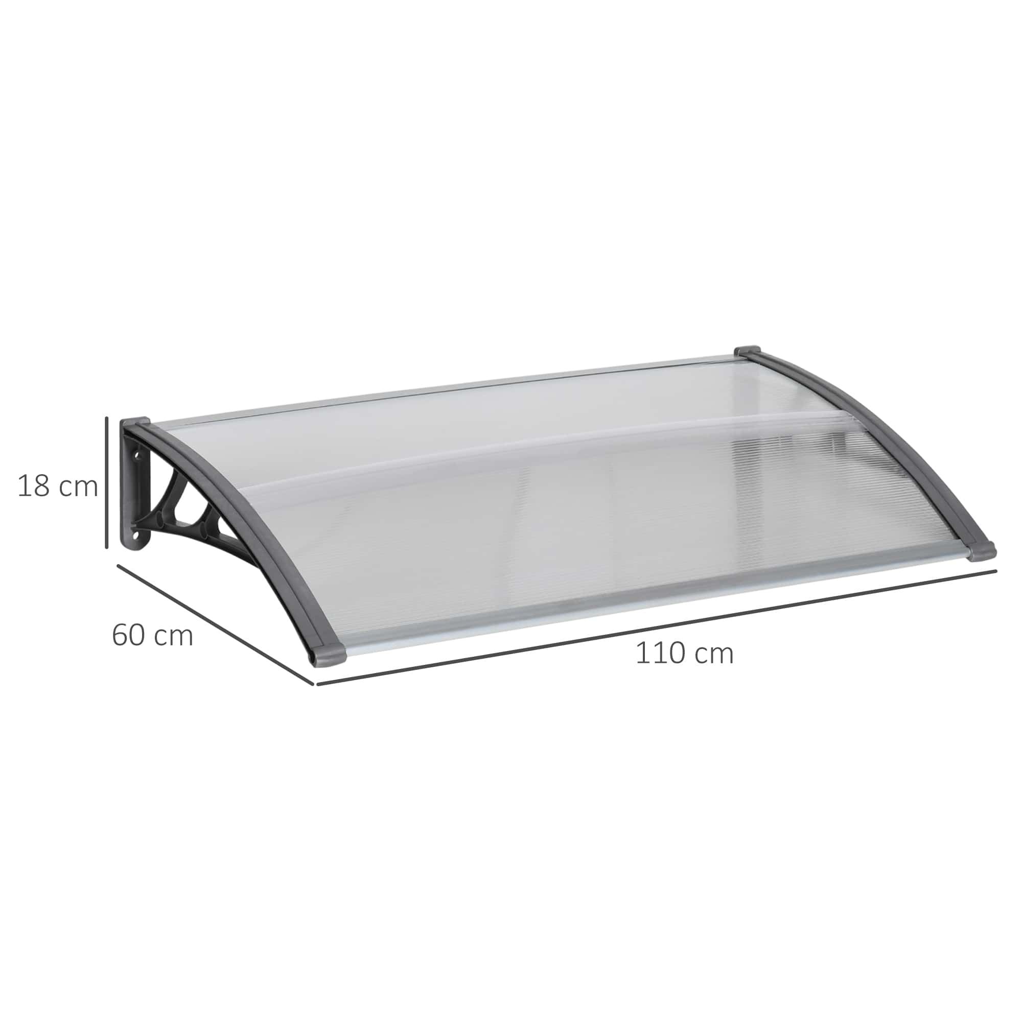 4goodz Deurluifel Afdak 110x60 cm - Regen en Zonbescherming - Grijs 4goodz Deurluifel Afdak 110x60 cm - Regen en Zonbescherming - Grijs