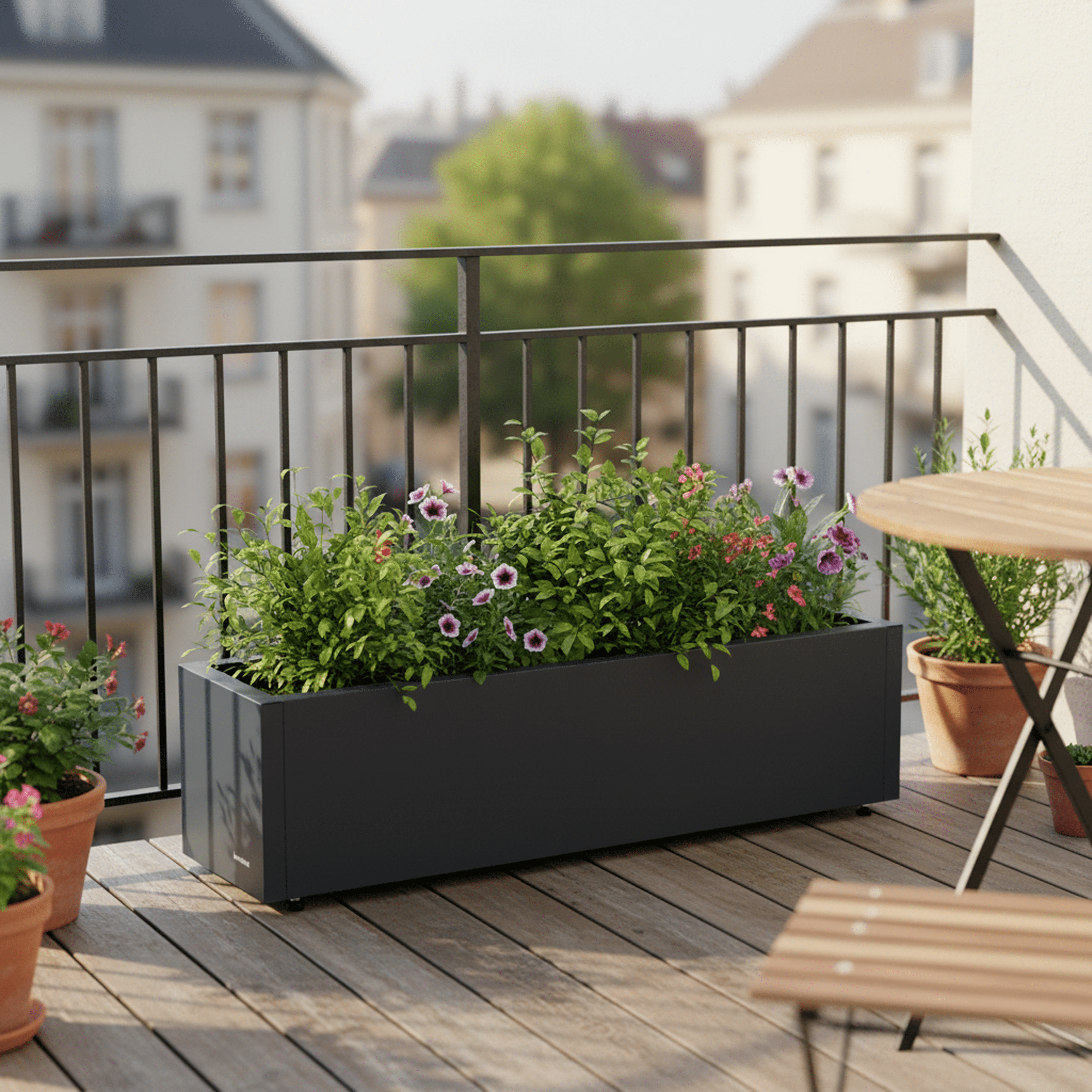 Herstera Garden Balcony L - Plantenbak Staal 100x25x25 cm - Antraciet