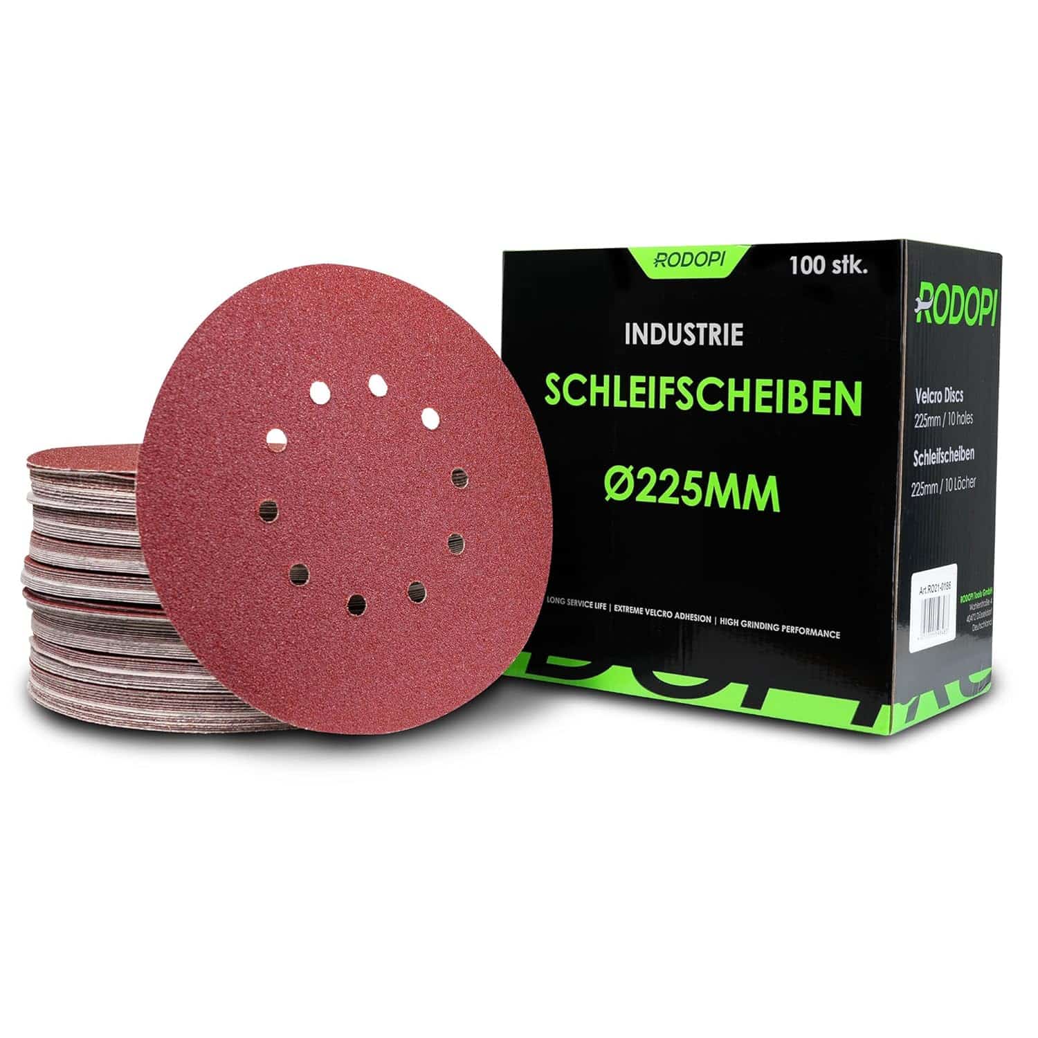 Rodopi® 100x Mix Schuurpapier 225 mm -10 gats Excentrisch Schuurmachine