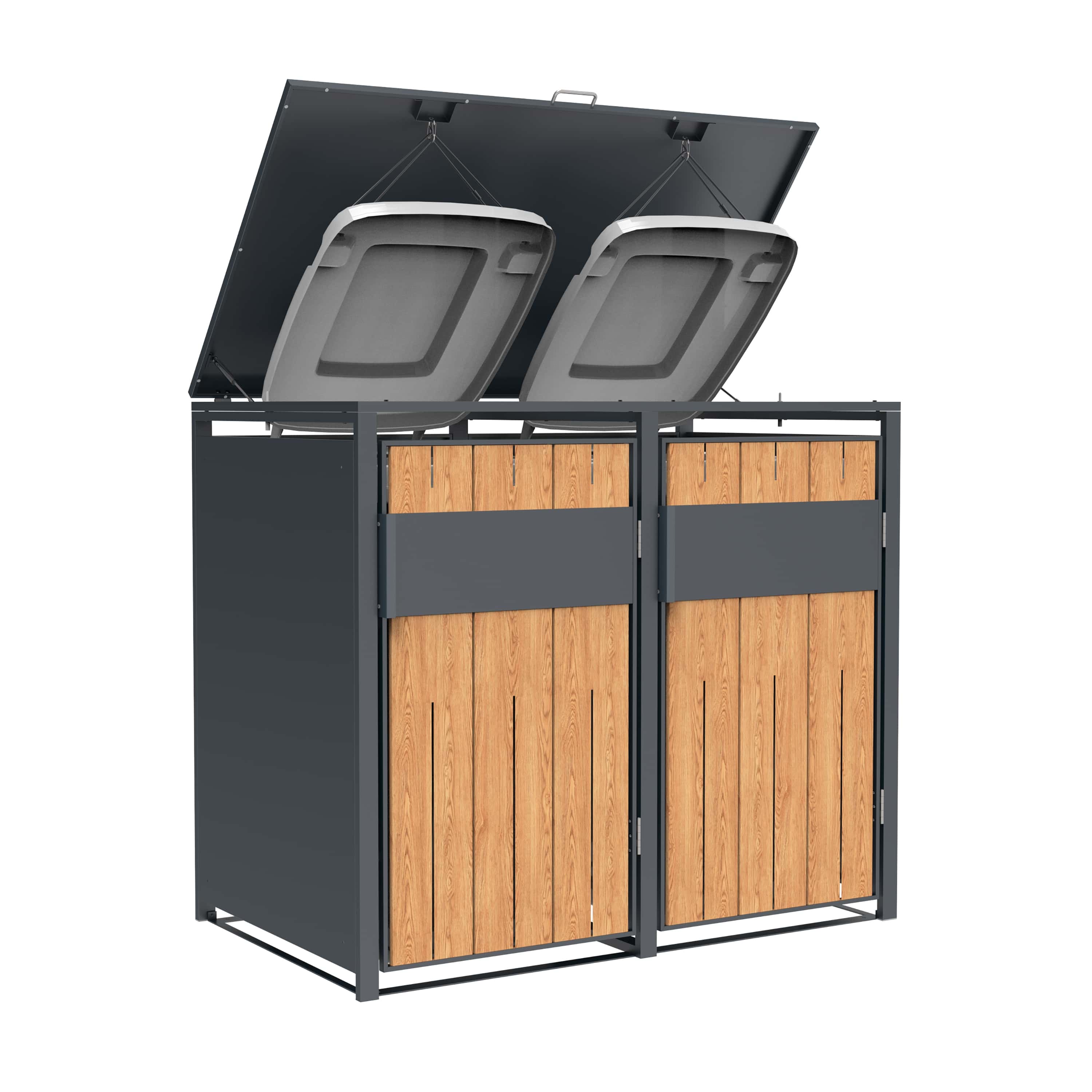 Westmann Varius 2 Metalen Containerombouw voor 2 kliko - Houtlook