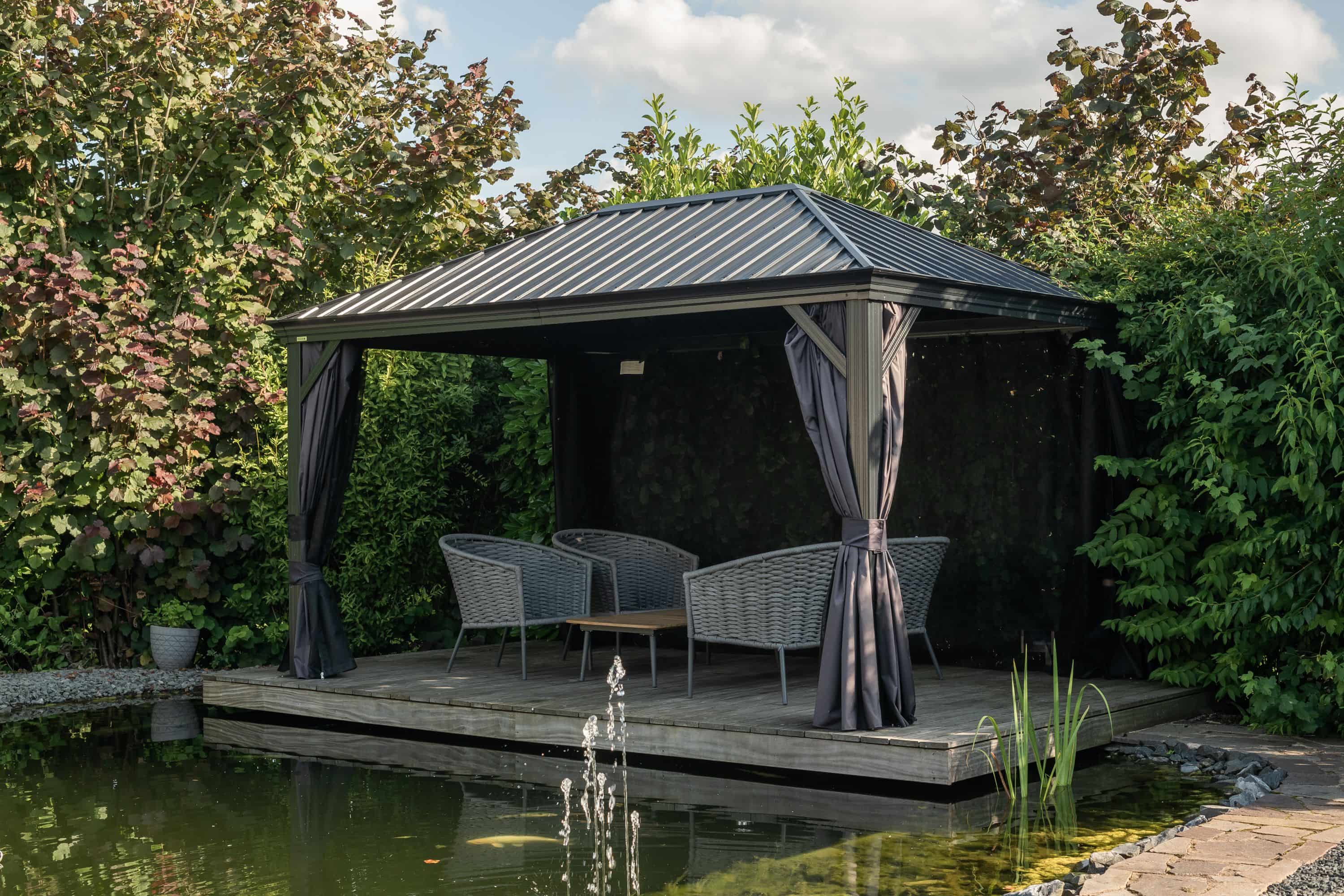Sojag Aluminium paviljoen Marsala 1014 met klamboe 298x423x278 cm - Antraciet