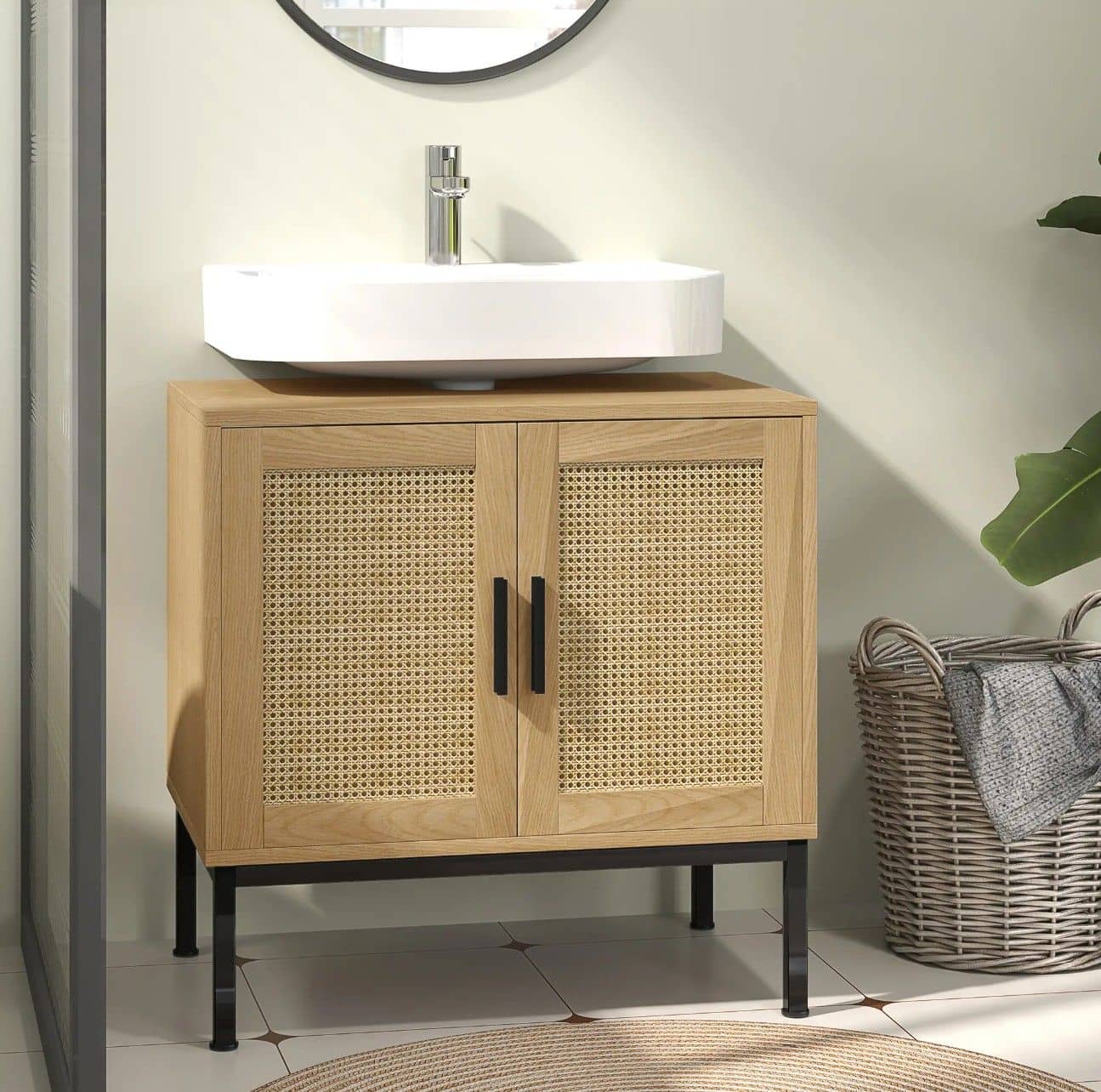 Wastafelonderkast met Uitsparing Boho-design - 60 cm hoog