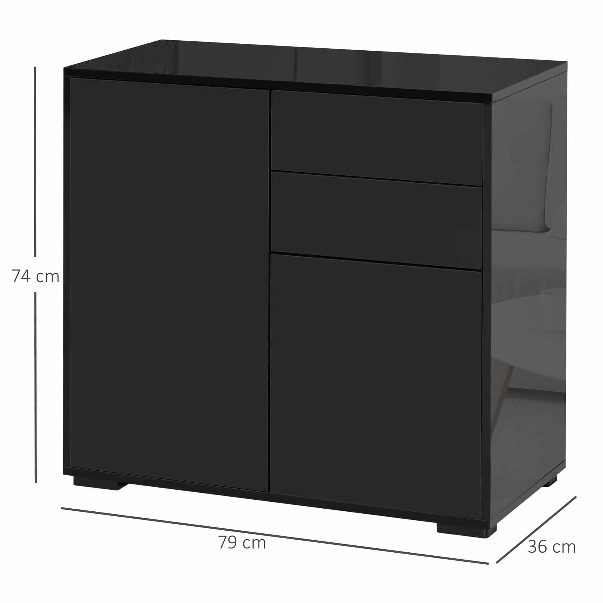 4goodz Ladenkast Buffetkast met 2 Laden 40x105x76 cm - Zwart