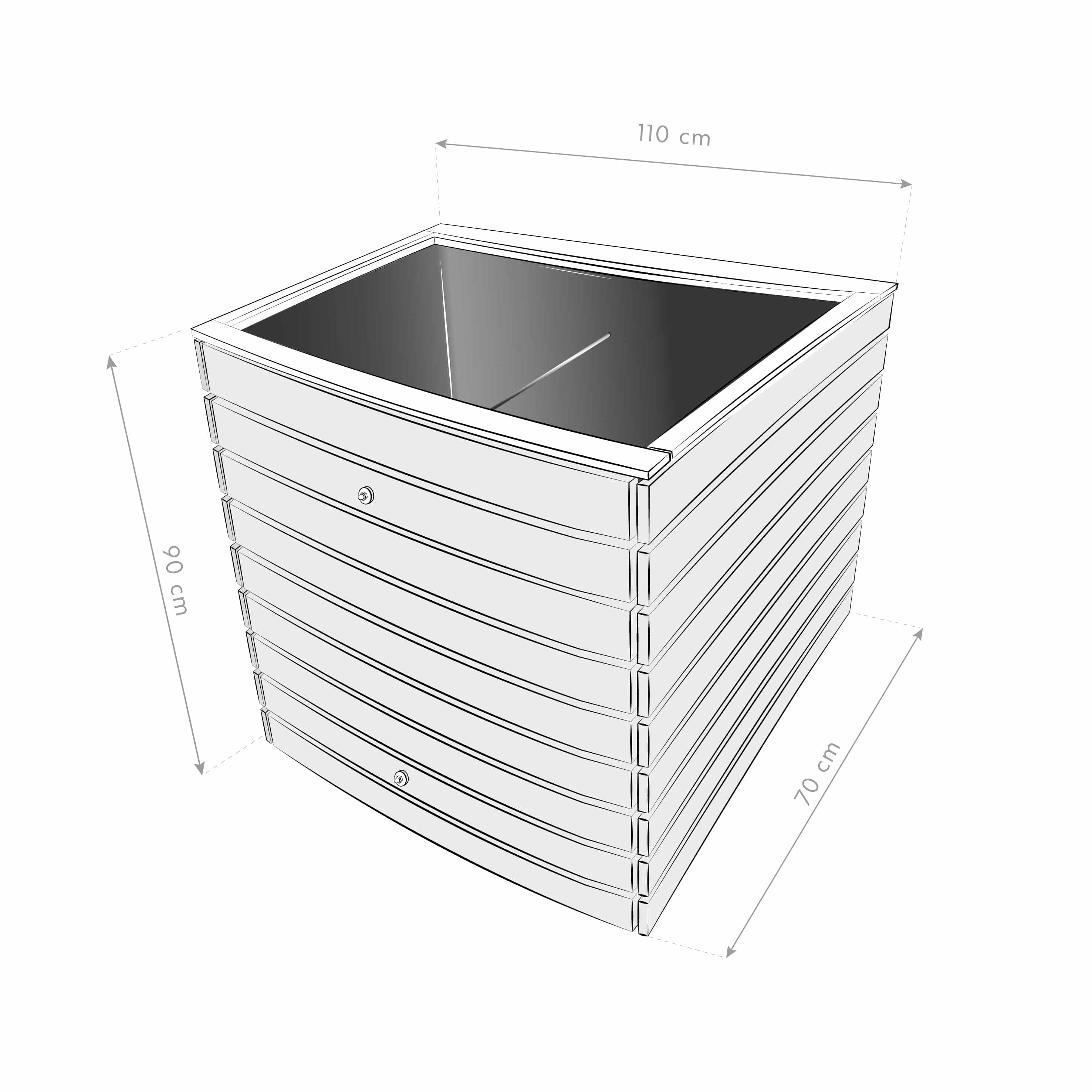 Westmann Houten Verhoogde Plantenbak Moestuin Asket M - 110x70x90cm