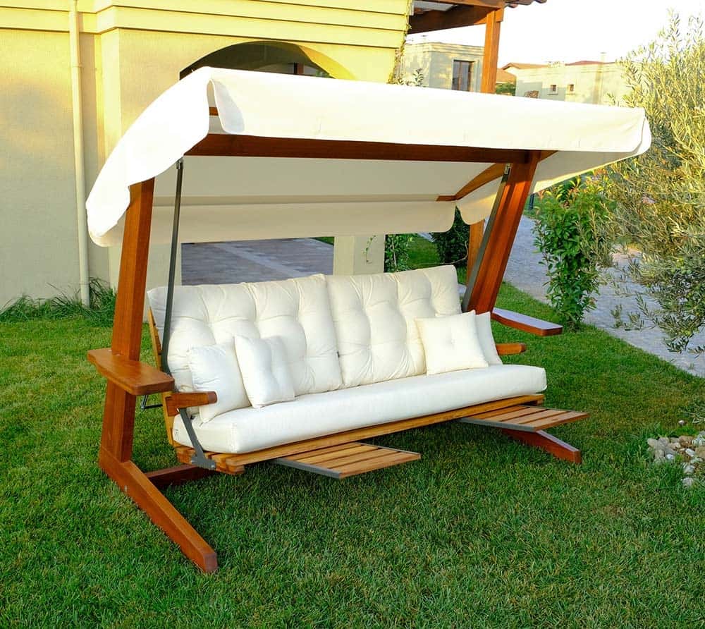 Westmann 4-persoons Houten Verandaschommel Luna 2600 - Creme Westmann 4-persoons Houten Verandaschommel Luna 2600 - Creme