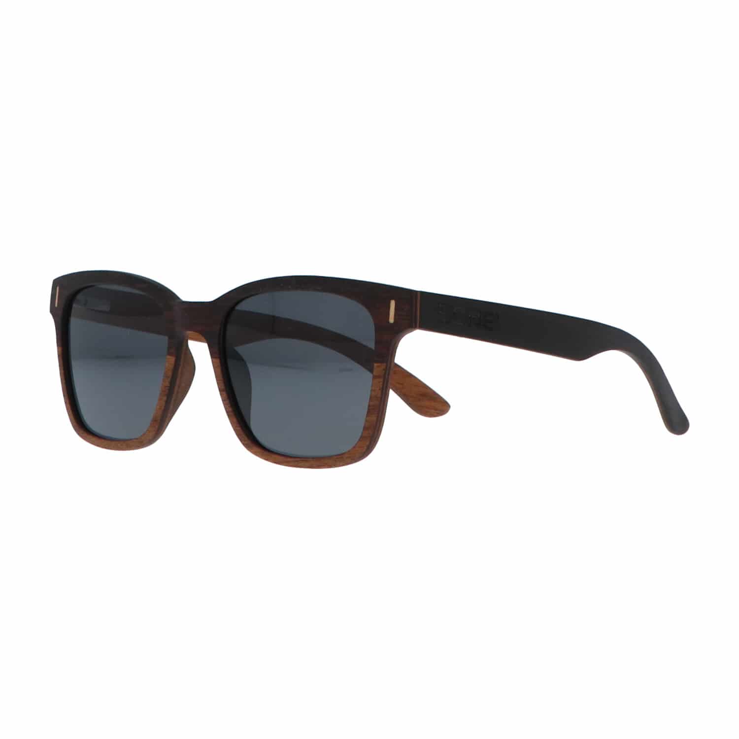 5one® Slim Line Ebony 2-tone - Ebben hout Wayfarer zonnebril - grijs