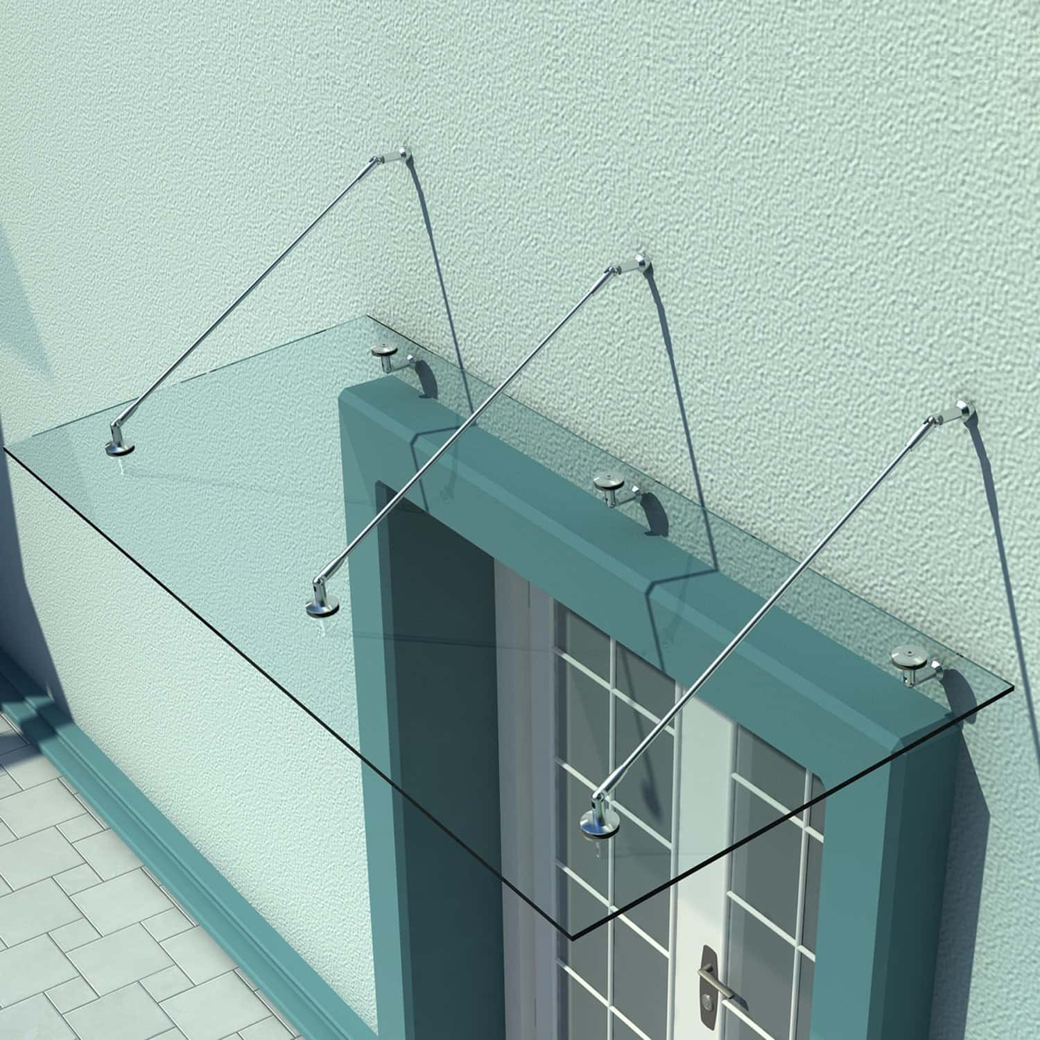 4goodz Glazen Deurluifel Gehard Glas met RVS - 200X90 cm