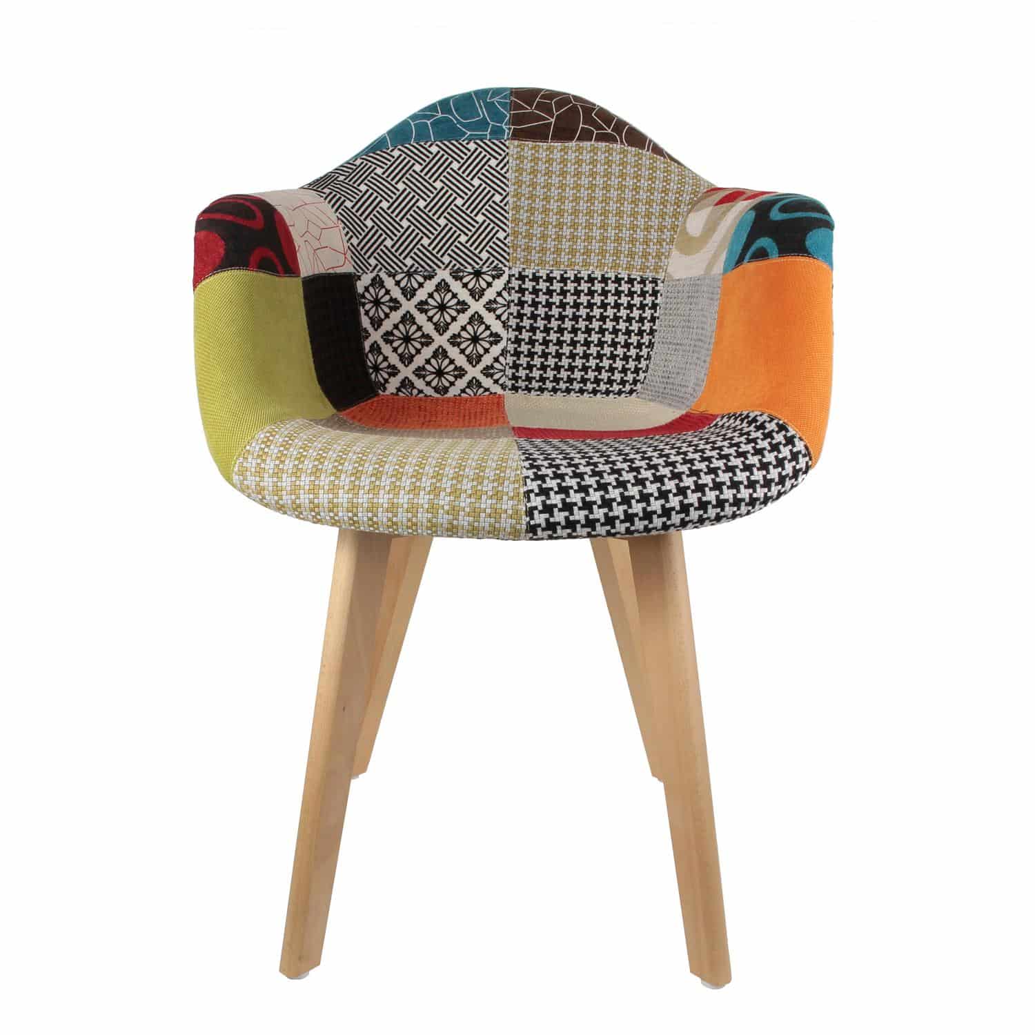 4goodz Lund Patchwork Eetkamerstoelen set van 2 stuks Armleuning - Multicolor