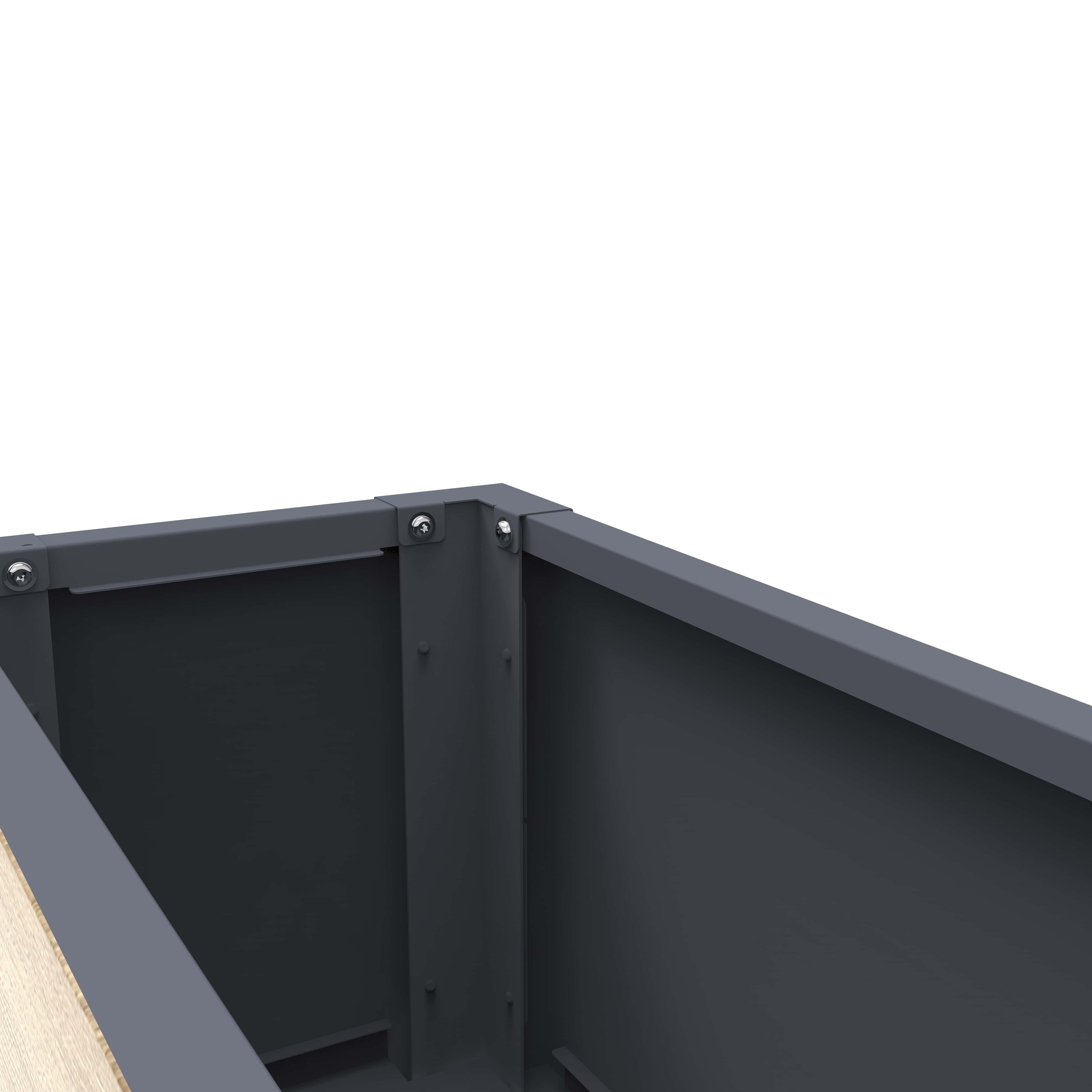 Westmann Talus L - Metalen Plantenbak met bodem 100x25x52 cm - Houtlook