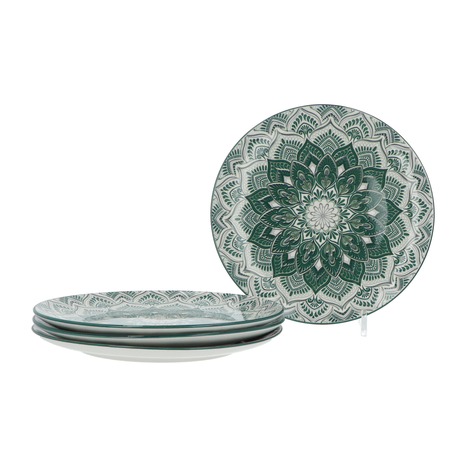 Luzzo® Mandala Serviesset 4 persoons 12-delig porselein - Groen