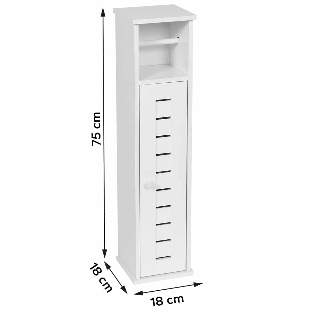 Toiletrolhouder met toiletroldispenser Santorini - 18x18x75 cm - Wit