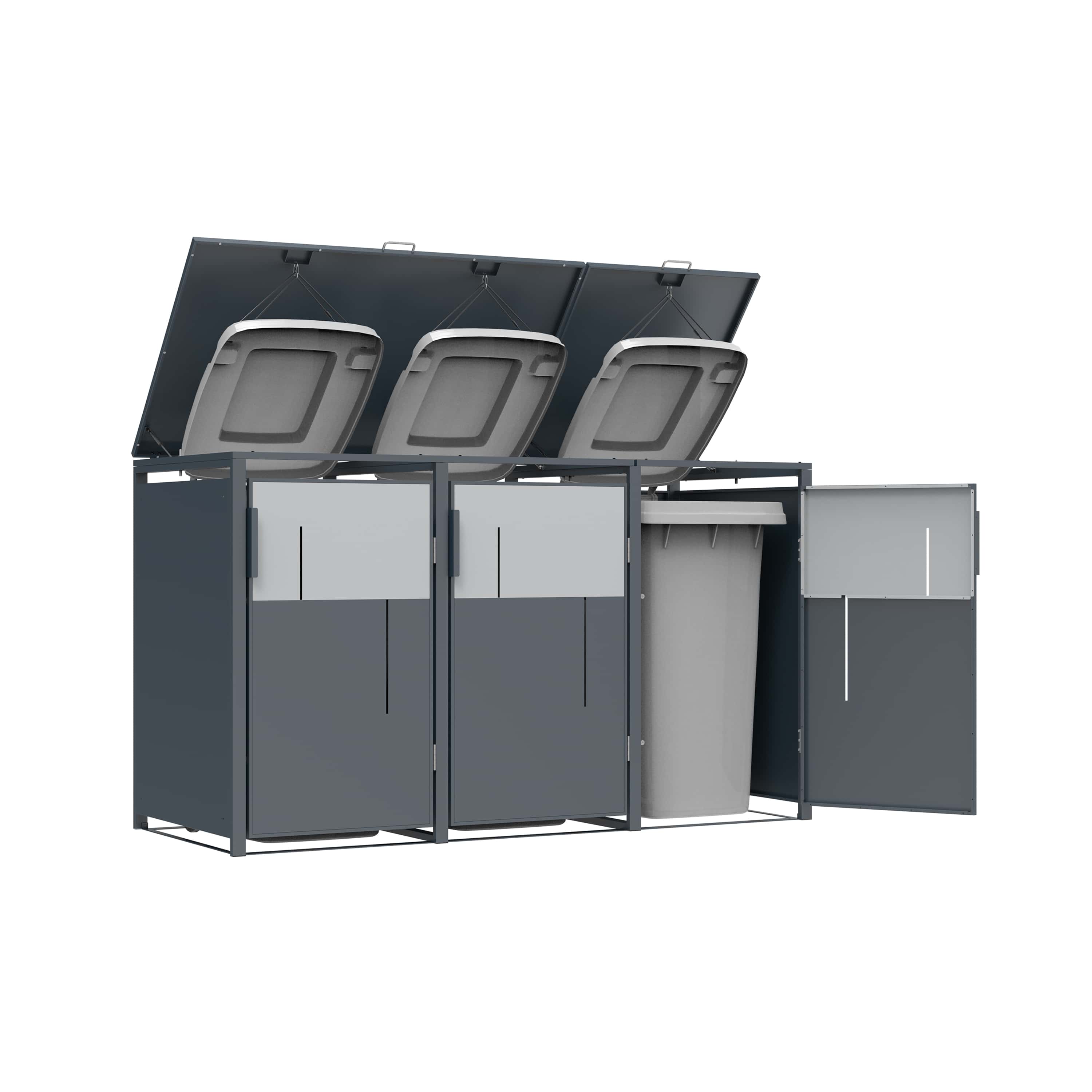 Westmann Varius-3 Metalen Containerombouw voor 3 kliko - Houtlook