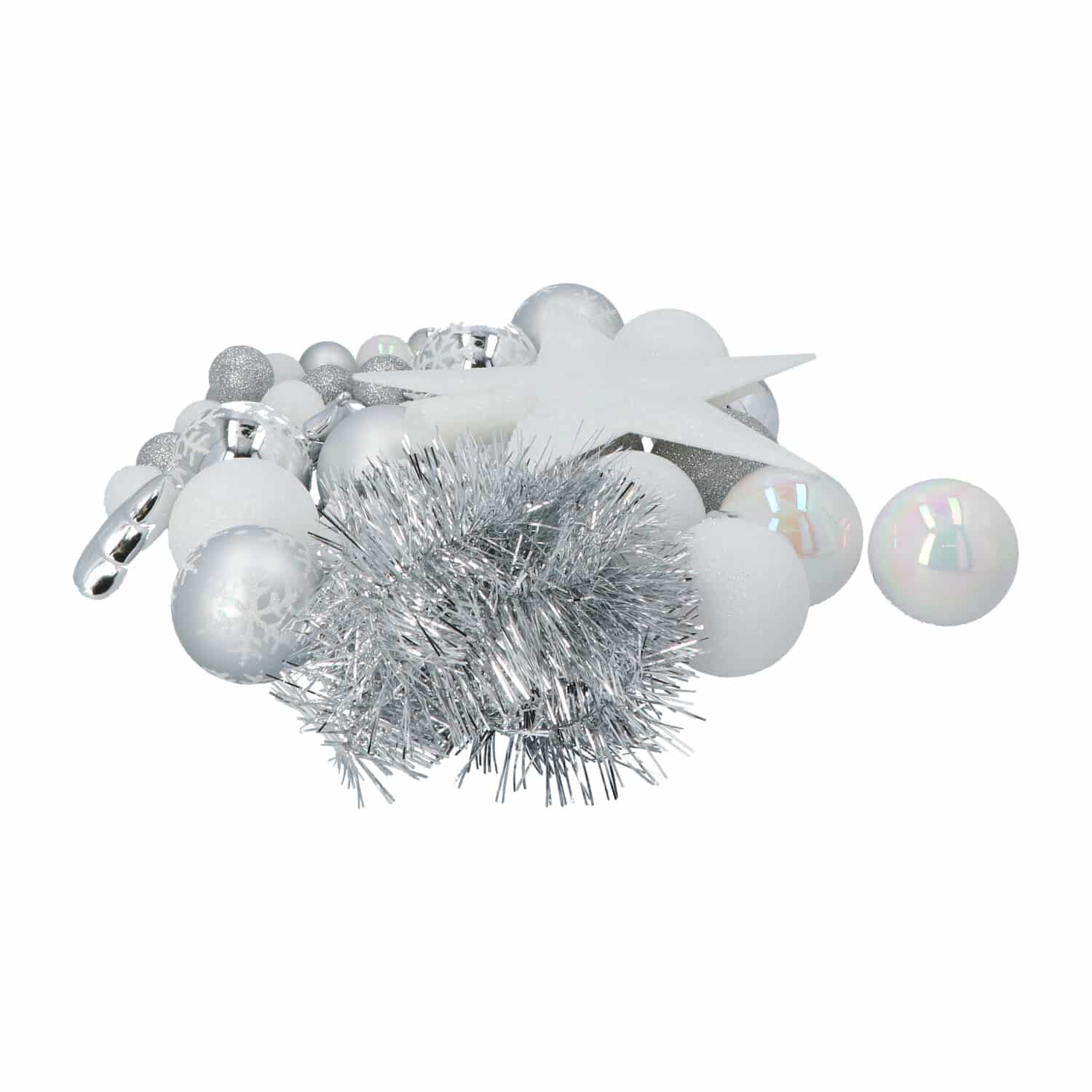 4goodz 44-delige Decoratieve Kerstballenset Wit - binnen en buiten