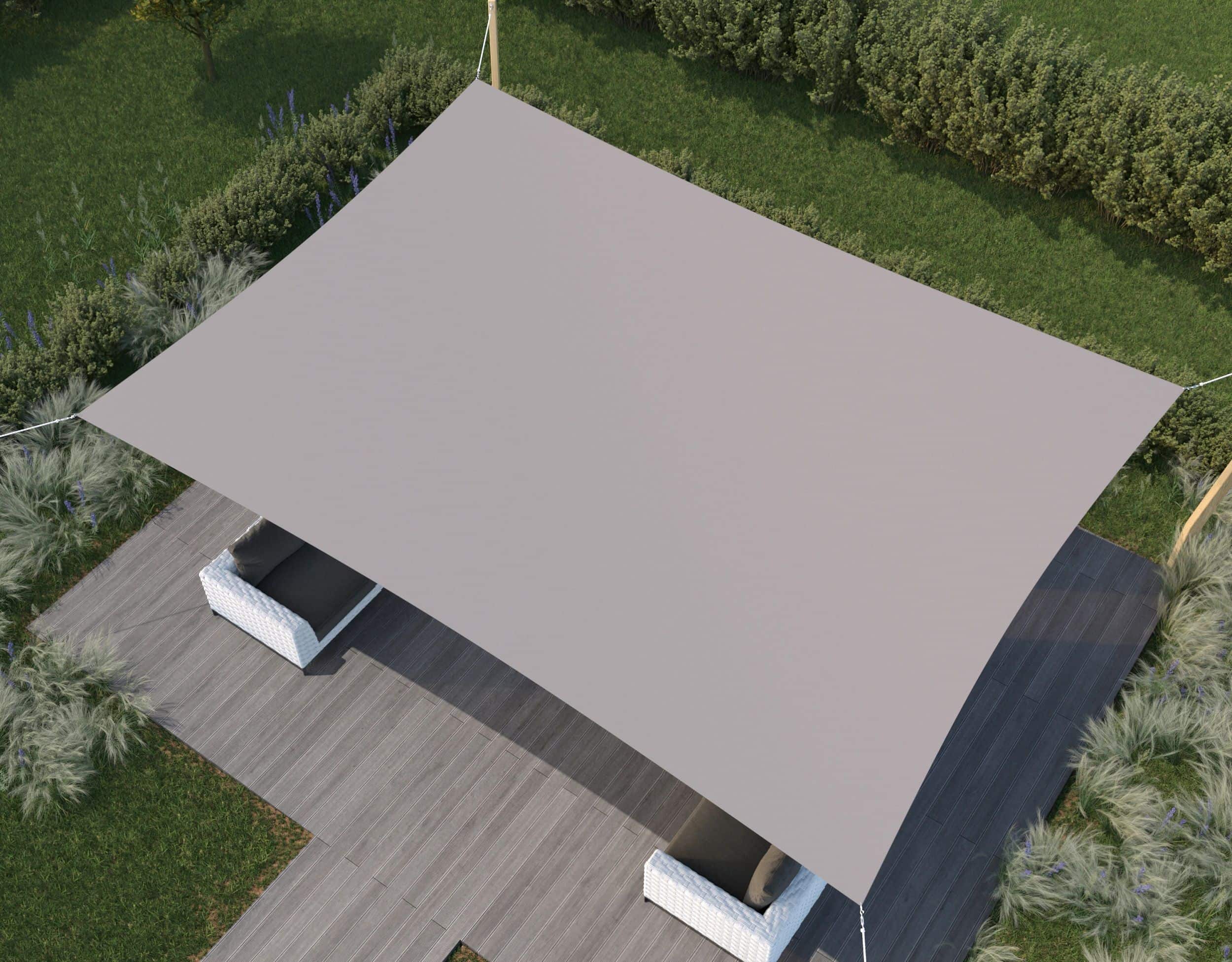 hanSe® Schaduwdoek Rechthoek Waterdoorlatend 6x7 m Zonnedoek Taupe