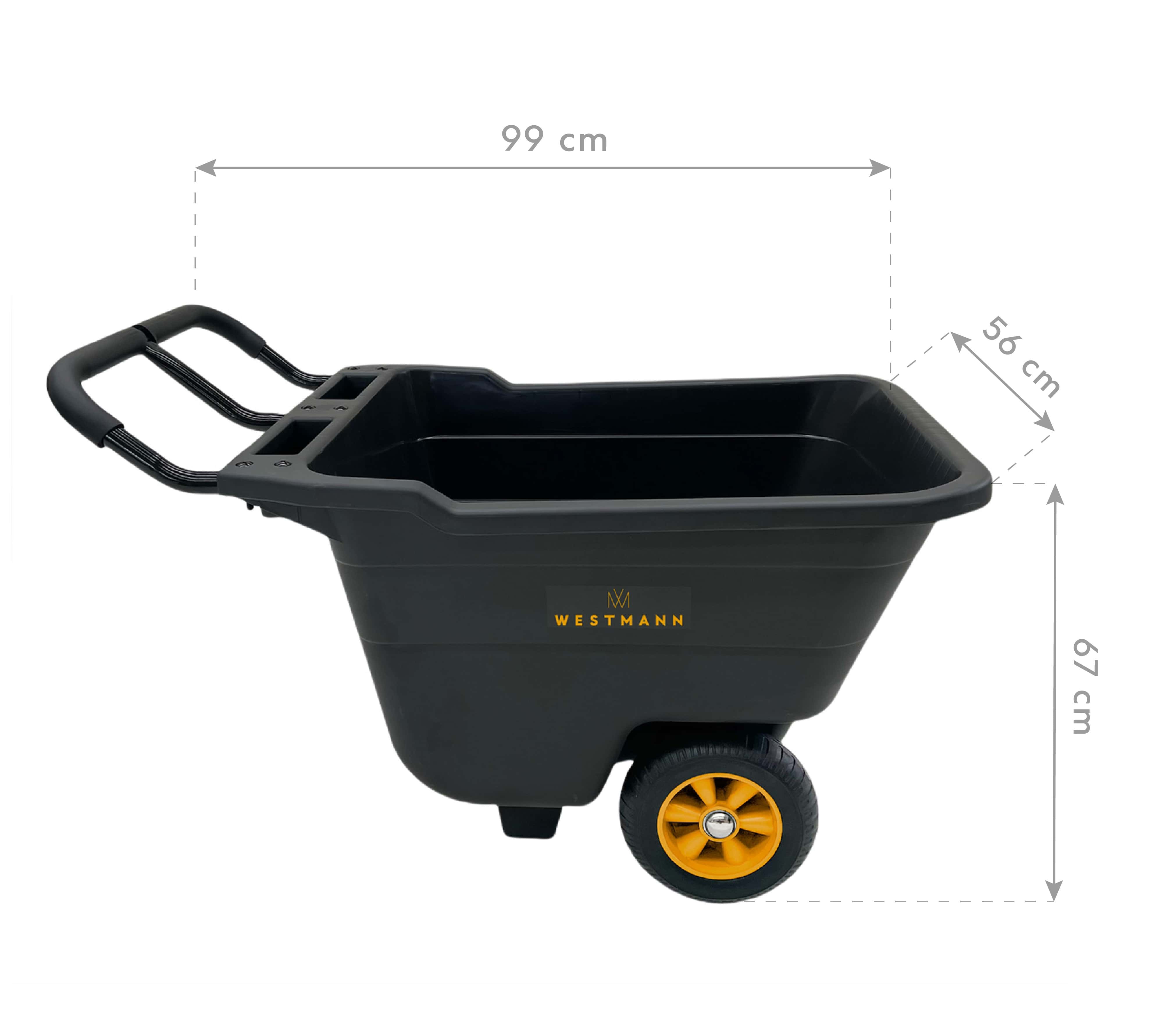 Westmann Prakta S - kleine plastic kruiwagen - Capaciteit 90 liter
