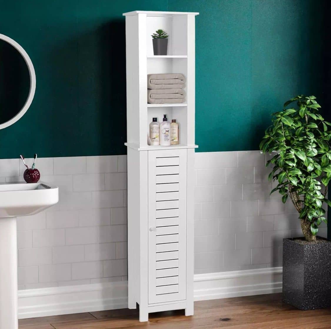 Badmeubelset Santorini - Combinatieset Wastafelonderkast + Kolomkast - Wit