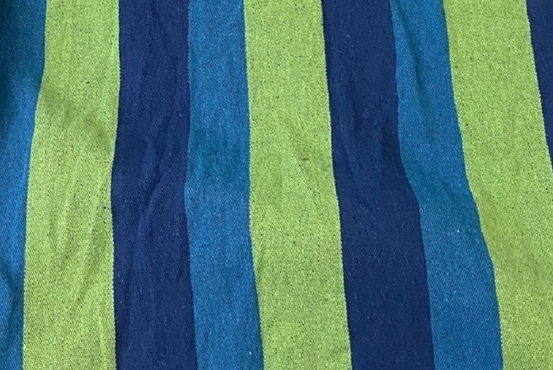 4gardenz® Canvas Hangmat met spreidstok 200x150cm - lengte 290 cm - Blauw/Groen