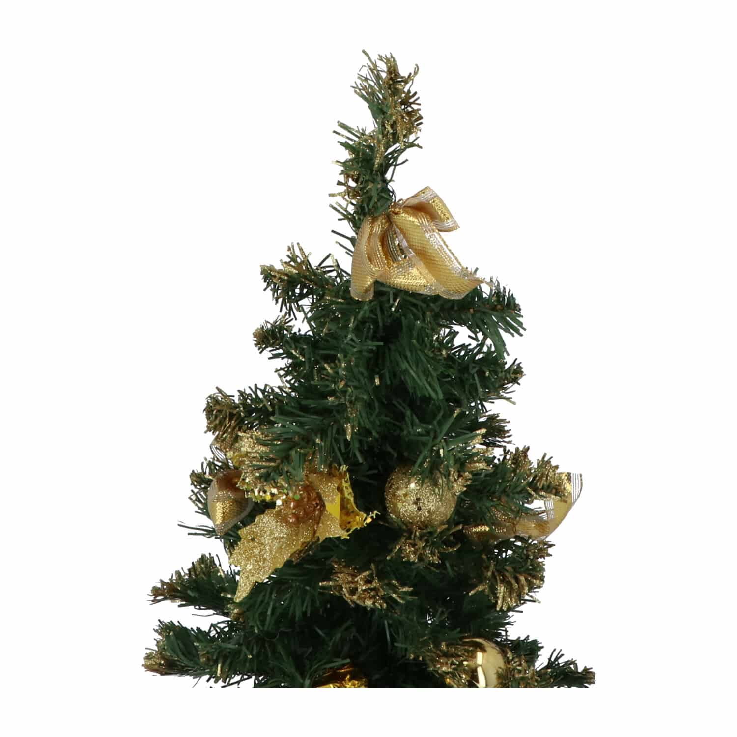 Mini Kerstboom met decoratie en kerstballen 50 cm hoog - Goud