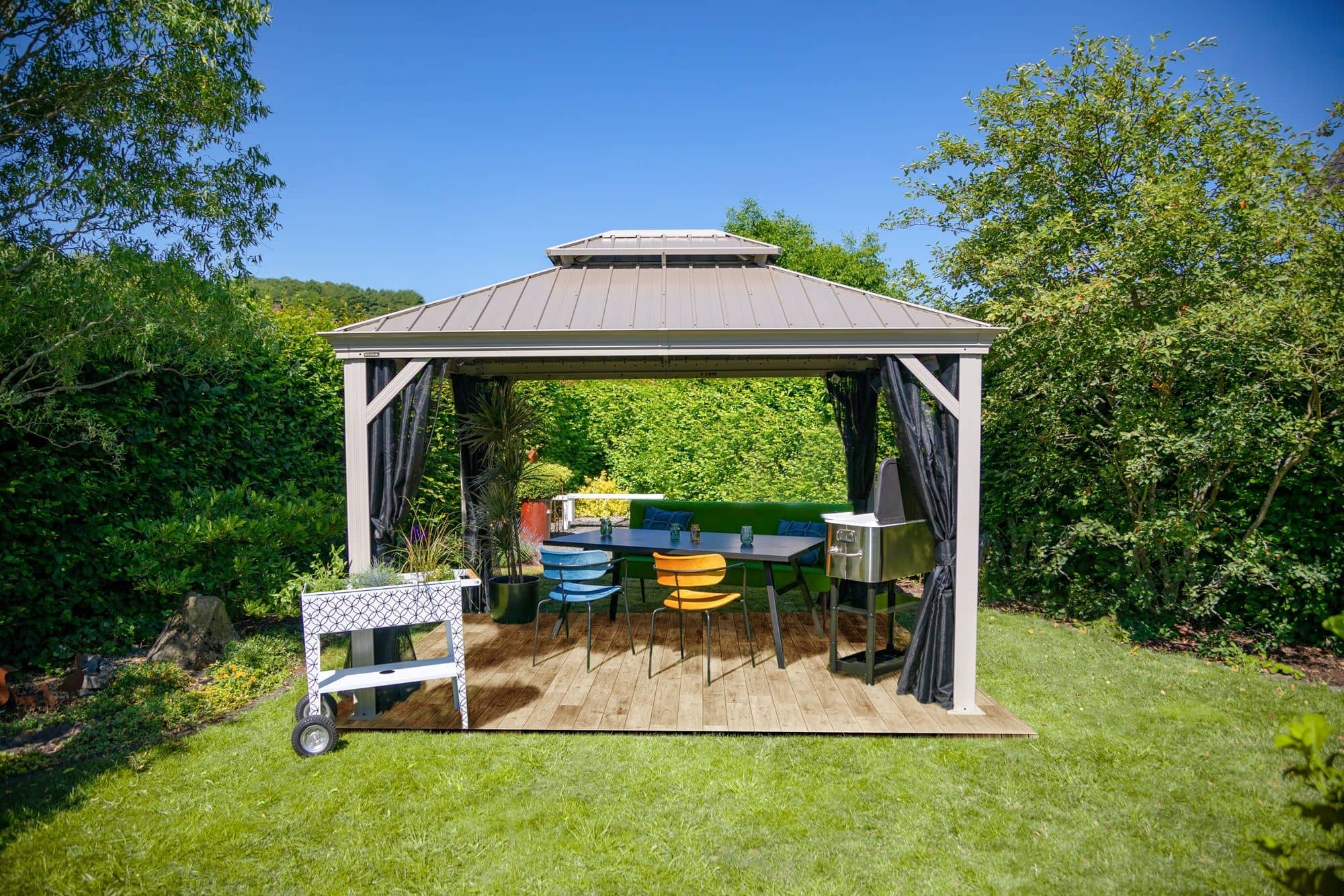 Sojag Paviljoen Pergola Messina 298x363 cm - Champagnekleurig