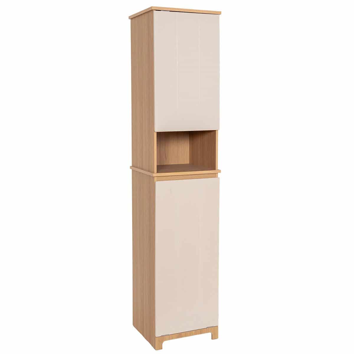 4bathroomz Trente Badkamerkast met Wasmand - Kolomkast - Bruin/beige 4bathroomz Trente Badkamerkast met Wasmand - Kolomkast - Bruin/beige