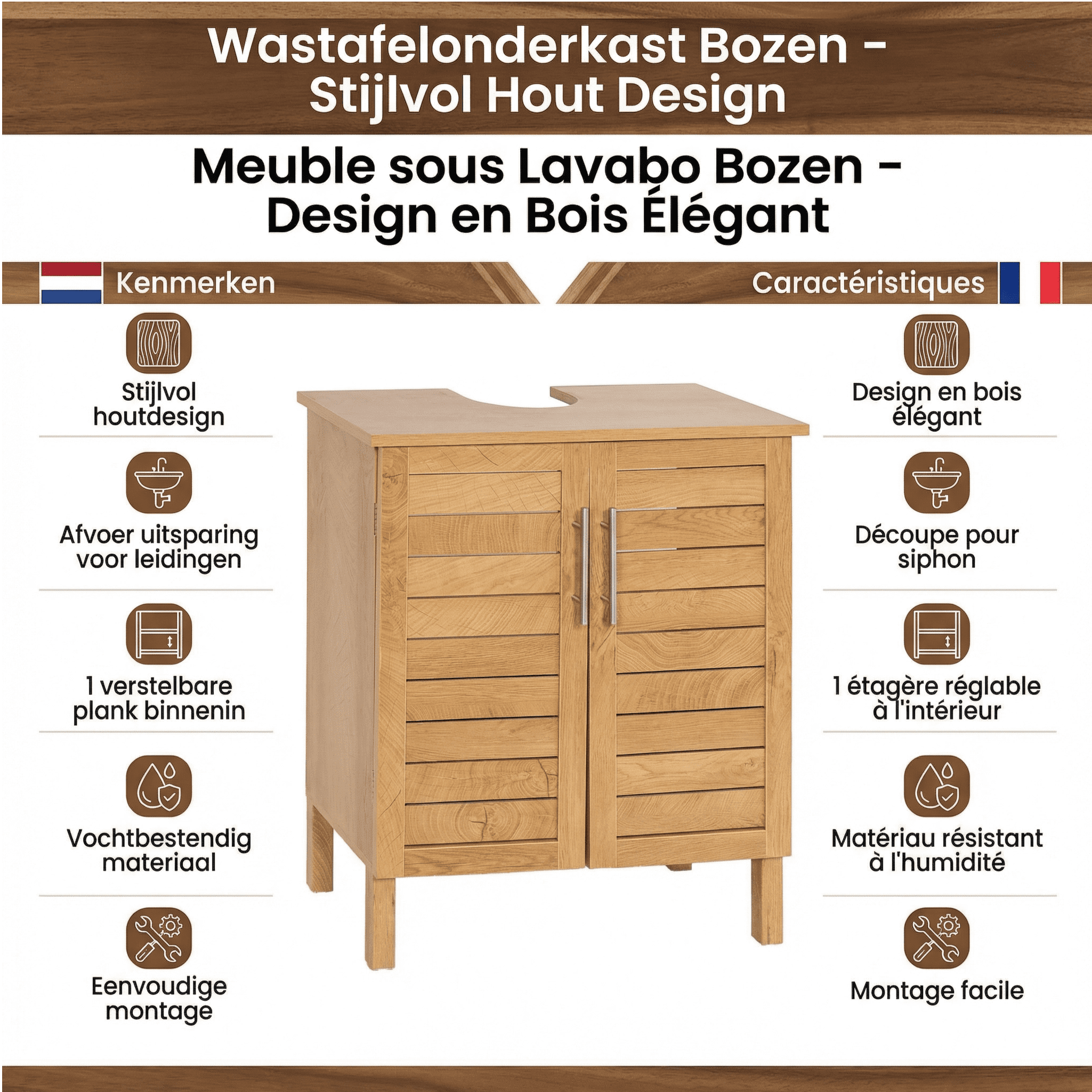 4bathroomz Bozen Badmeubelset Kolomkast + Wastafelonderkast