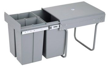 4goodz Inbouw Prullenbak met 3 Afvalemmers voor Afvalscheiding - 40 liter - 34 cm breed