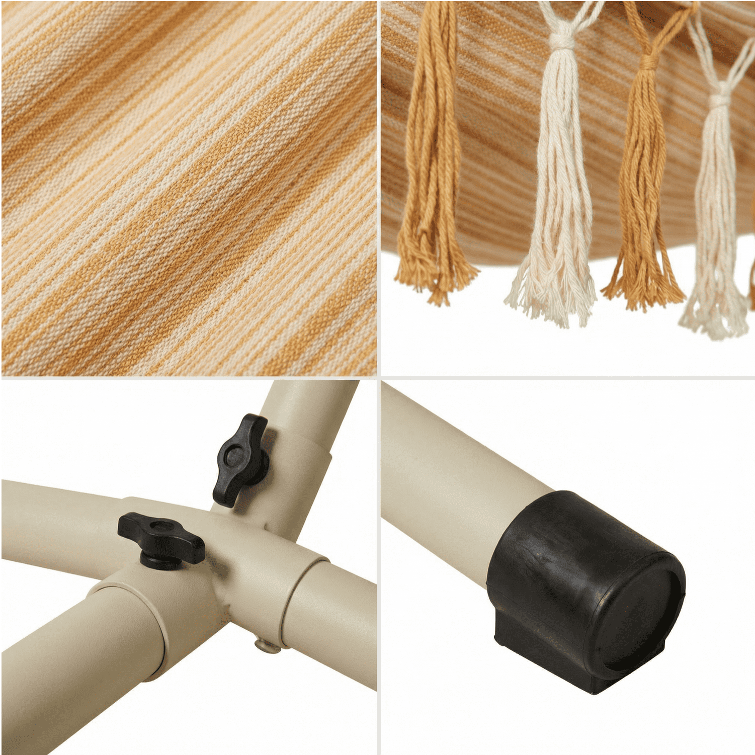 4gardenz Hangmatstandaard inclusief Hangmat 300x100 cm - Creme 4gardenz Hangmatstandaard inclusief Hangmat 300x100 cm - Creme