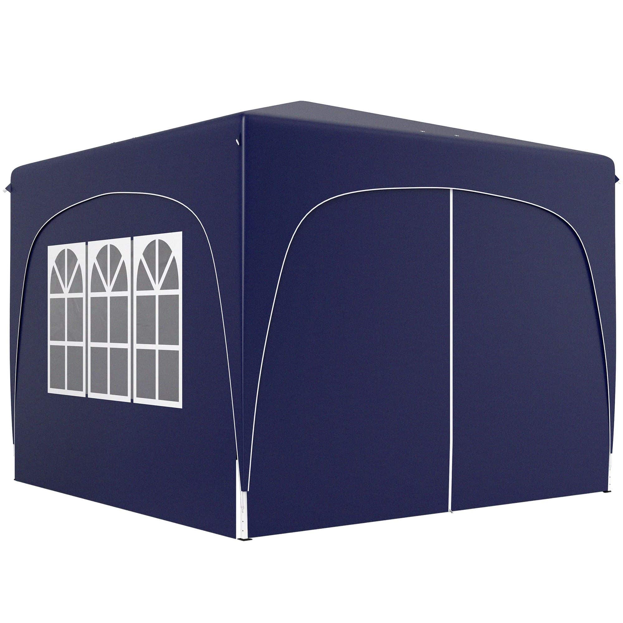 Partytent 300x300 cm met zijwanden - Donkerblauw