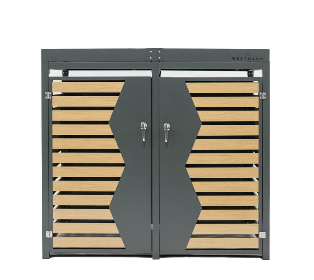 Westmann Containerombouw 2x240 ltr - ombouw met Afneembare bloembak - Houtlook