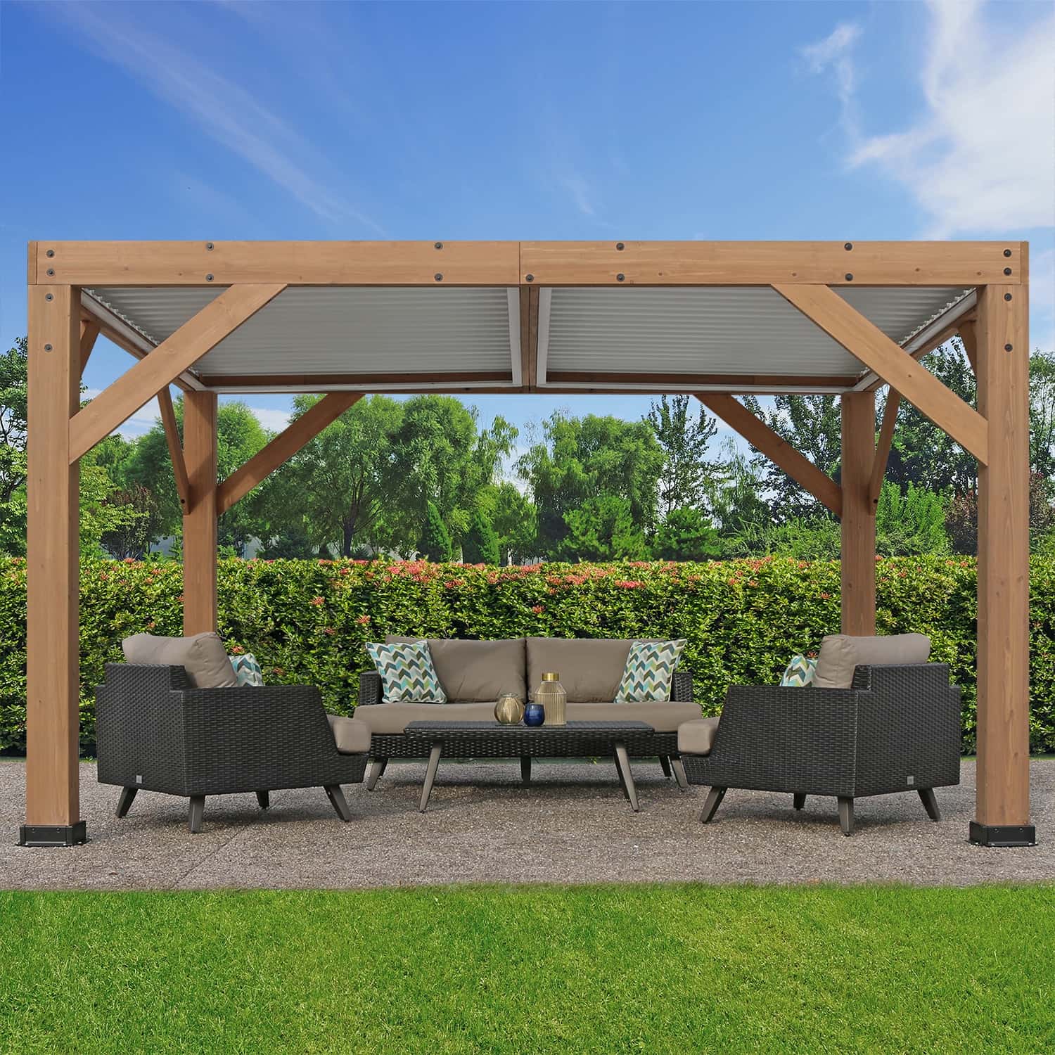 Westmann Cederhouten prieel Pergola met lamellendak Karl 396x335 cm