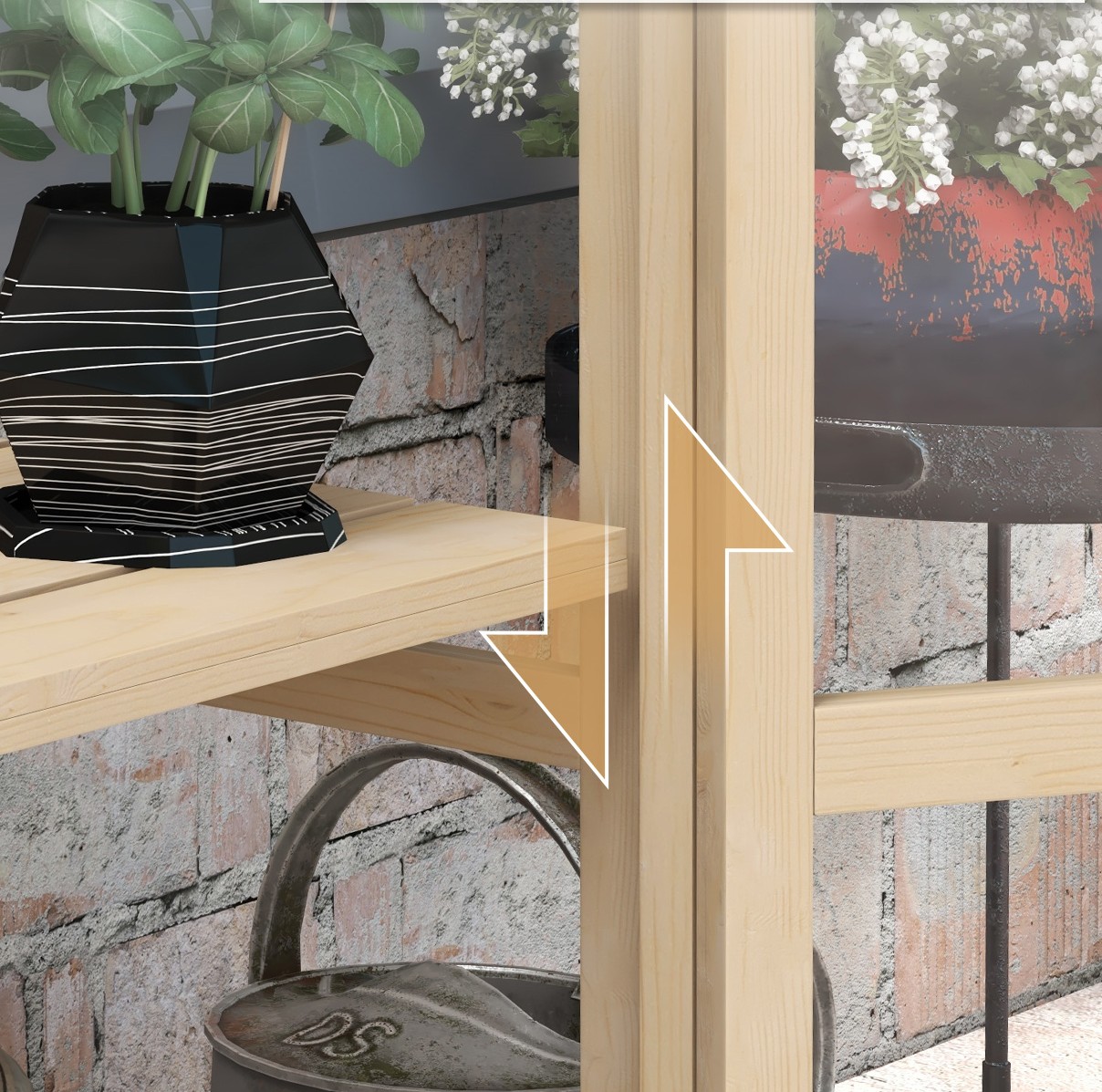 4goodz Verhoogde Plantenkas Weerbestendig met 2 Niveaus - Naaldhout