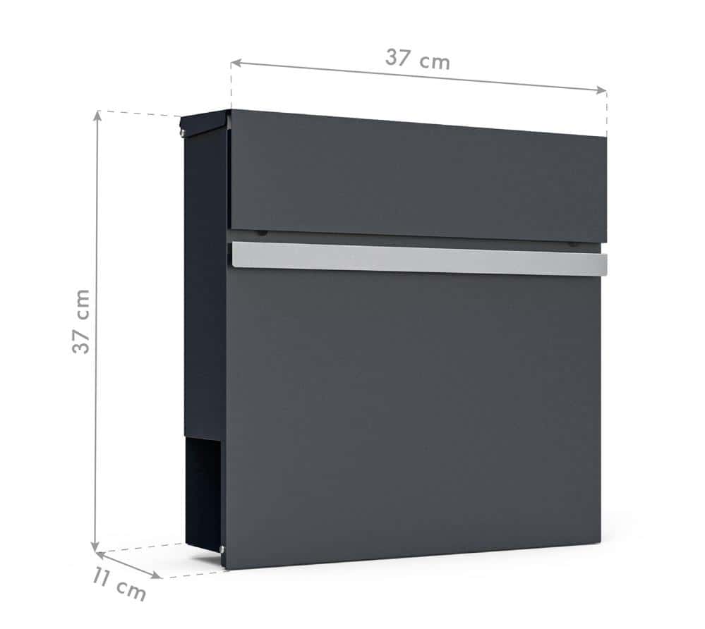 Westmann Brixa C Wandbrievenbus met krantenvak met Slot - Antraciet