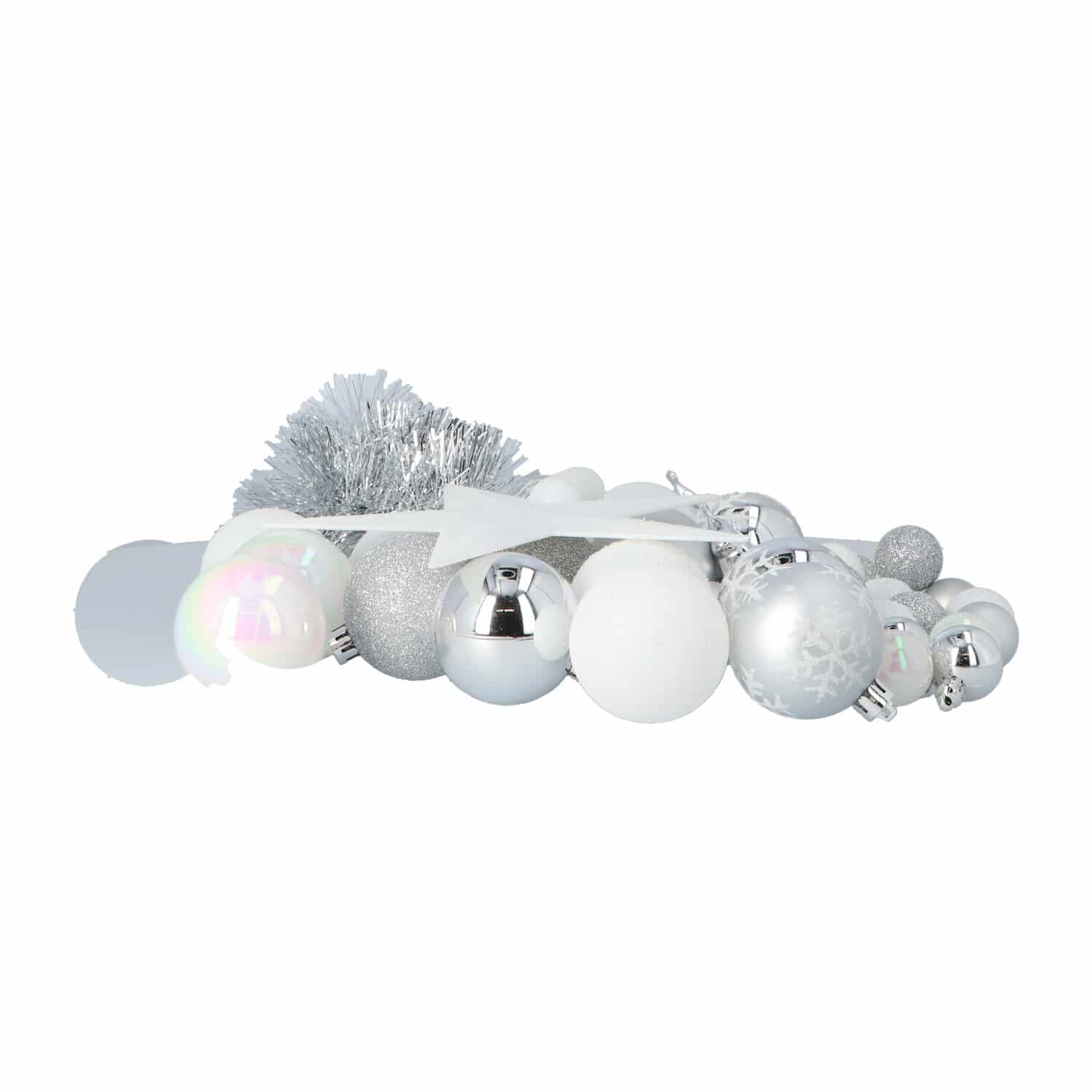 4goodz 44-delige Decoratieve Kerstballenset Wit - binnen en buiten