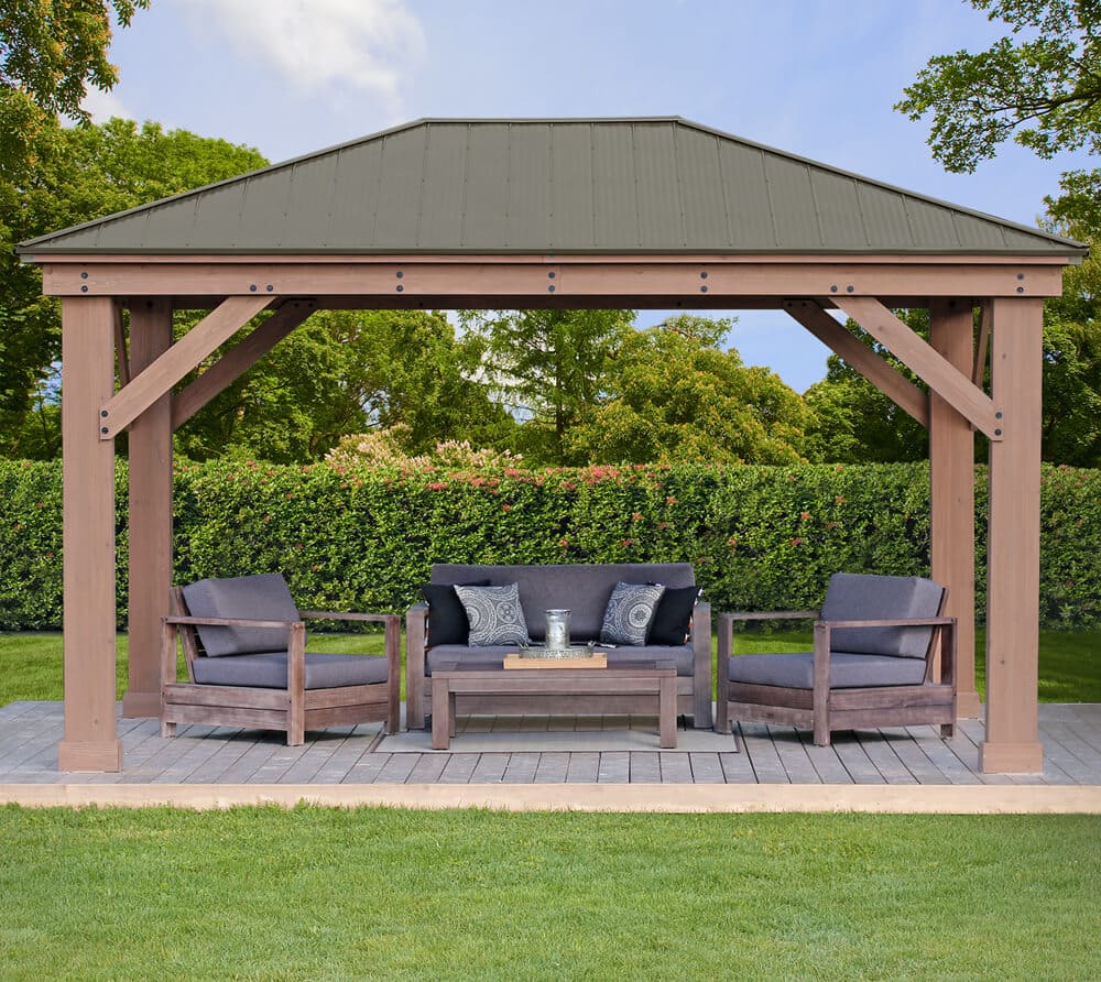 Westmann Paviljoen Gazebo Devon 12x16 - 490x371x315 cm - Bruin