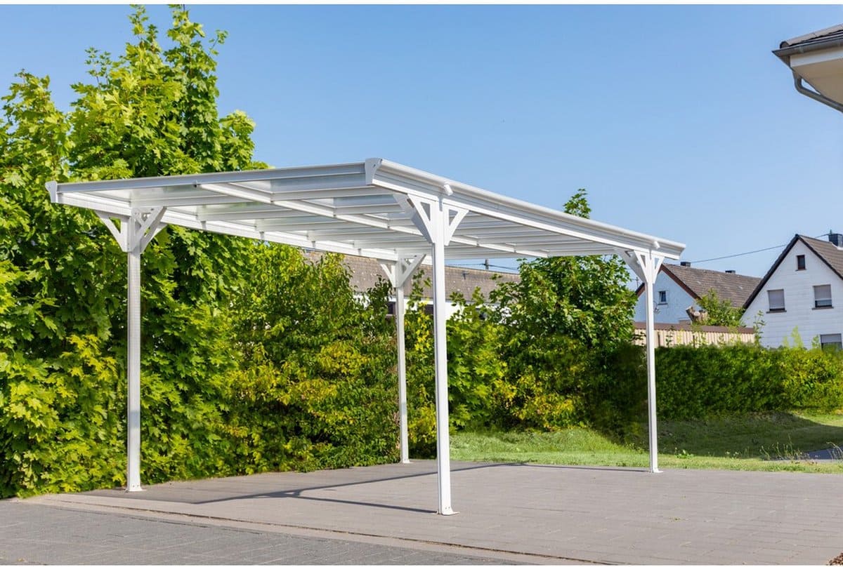 Westmann Aluminium carport met plat dak Helsinki - Wit - 503x305x232cm