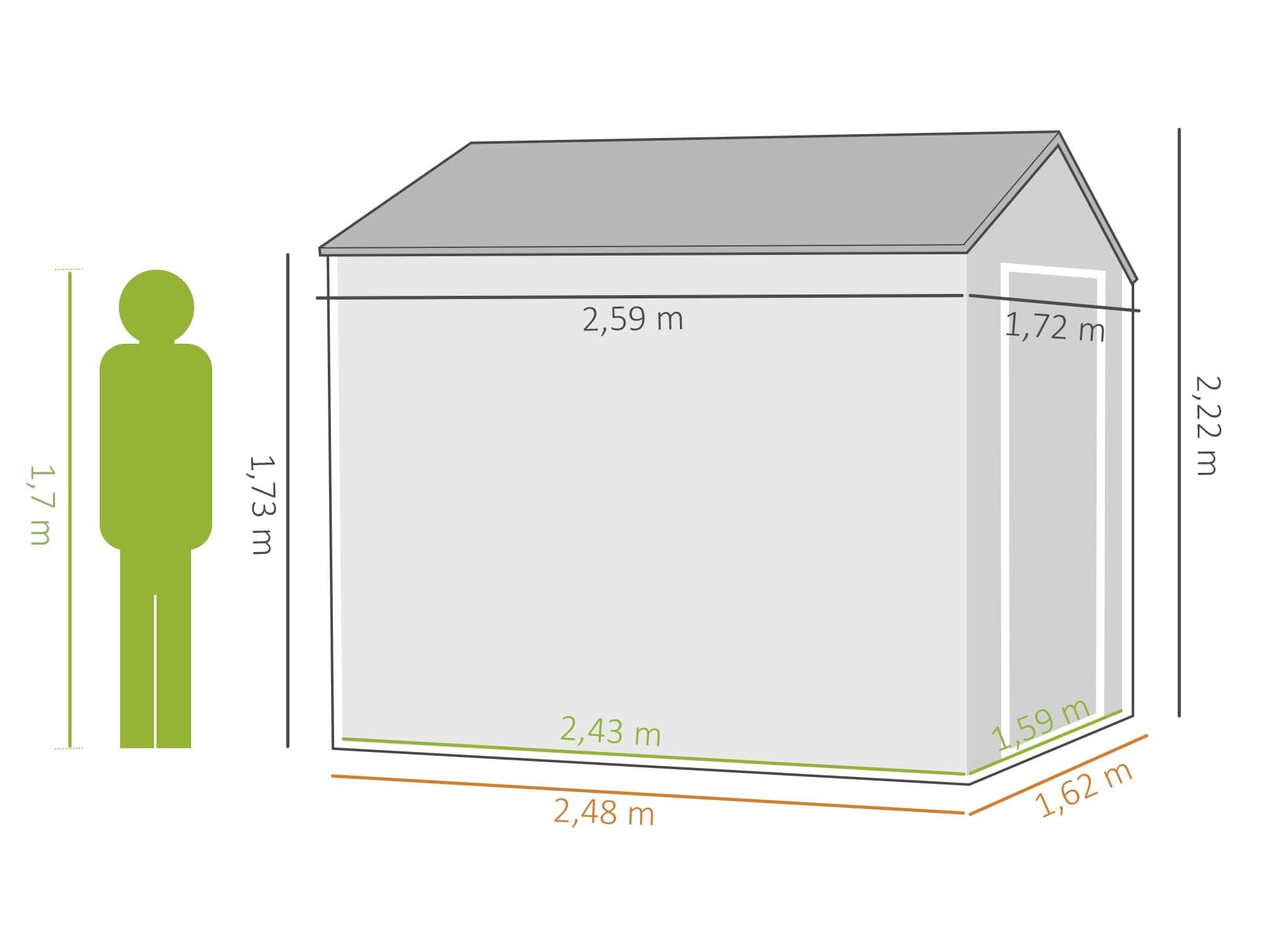 4goodz Metalen Gereedschapsschuur Tuinschuur met raam - donkergrijs
