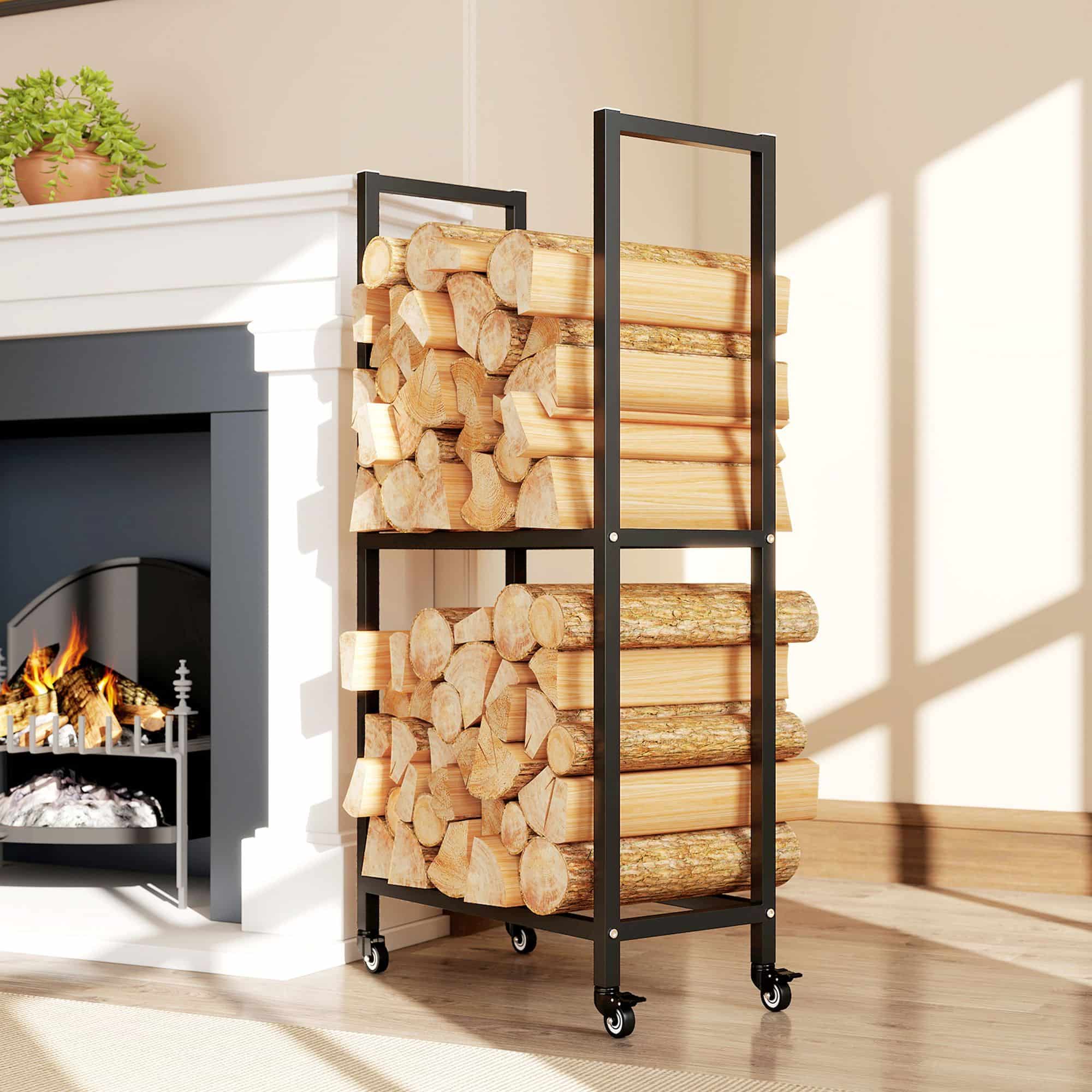 4goodz Haardhoutrek voor binnen 60x30x119cm - Zwart