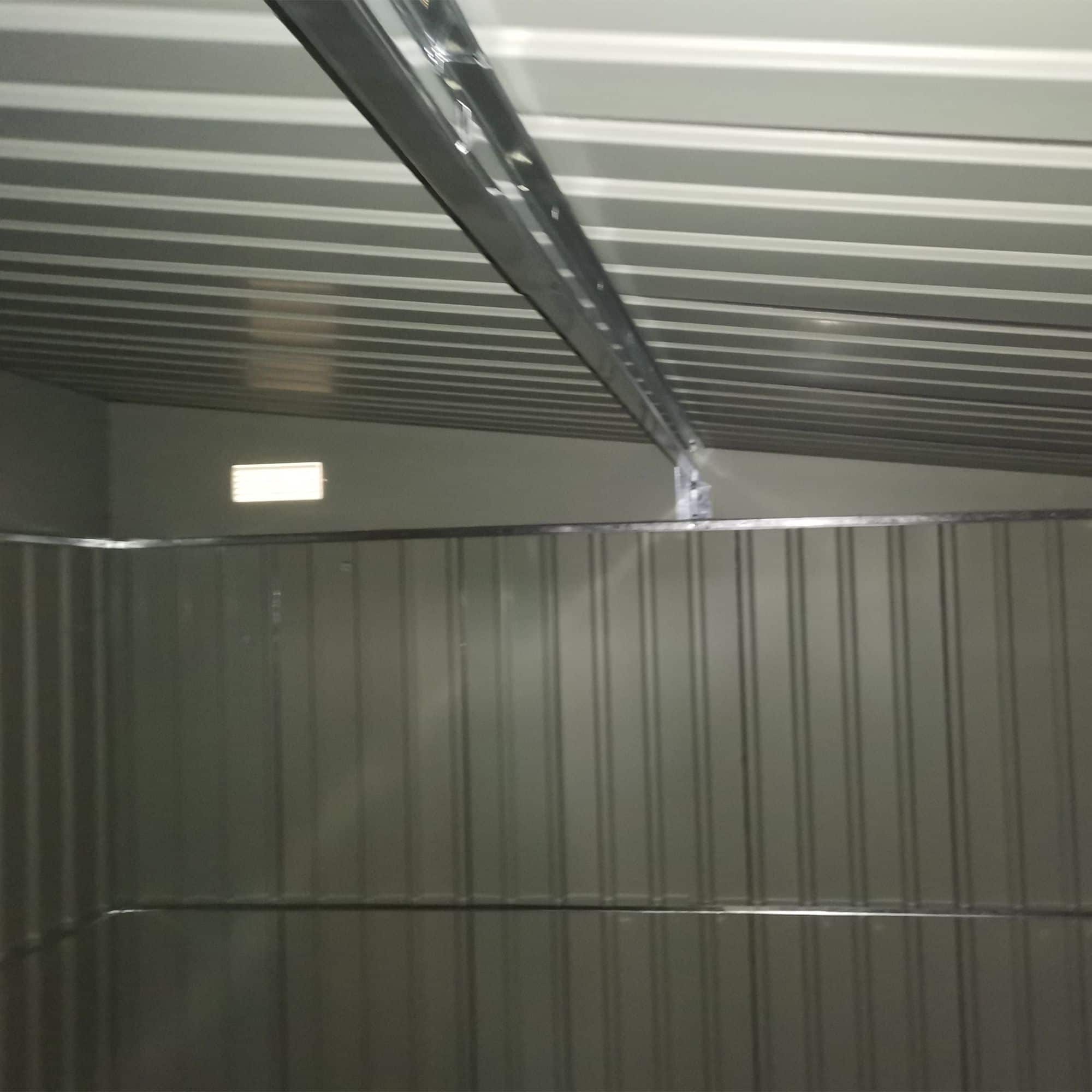 Metalen Tuinschuur met Schuin Dak - Dubbele Vergrendelbare Deuren - 2,8 x 3,45 x 2,01m - Grijs