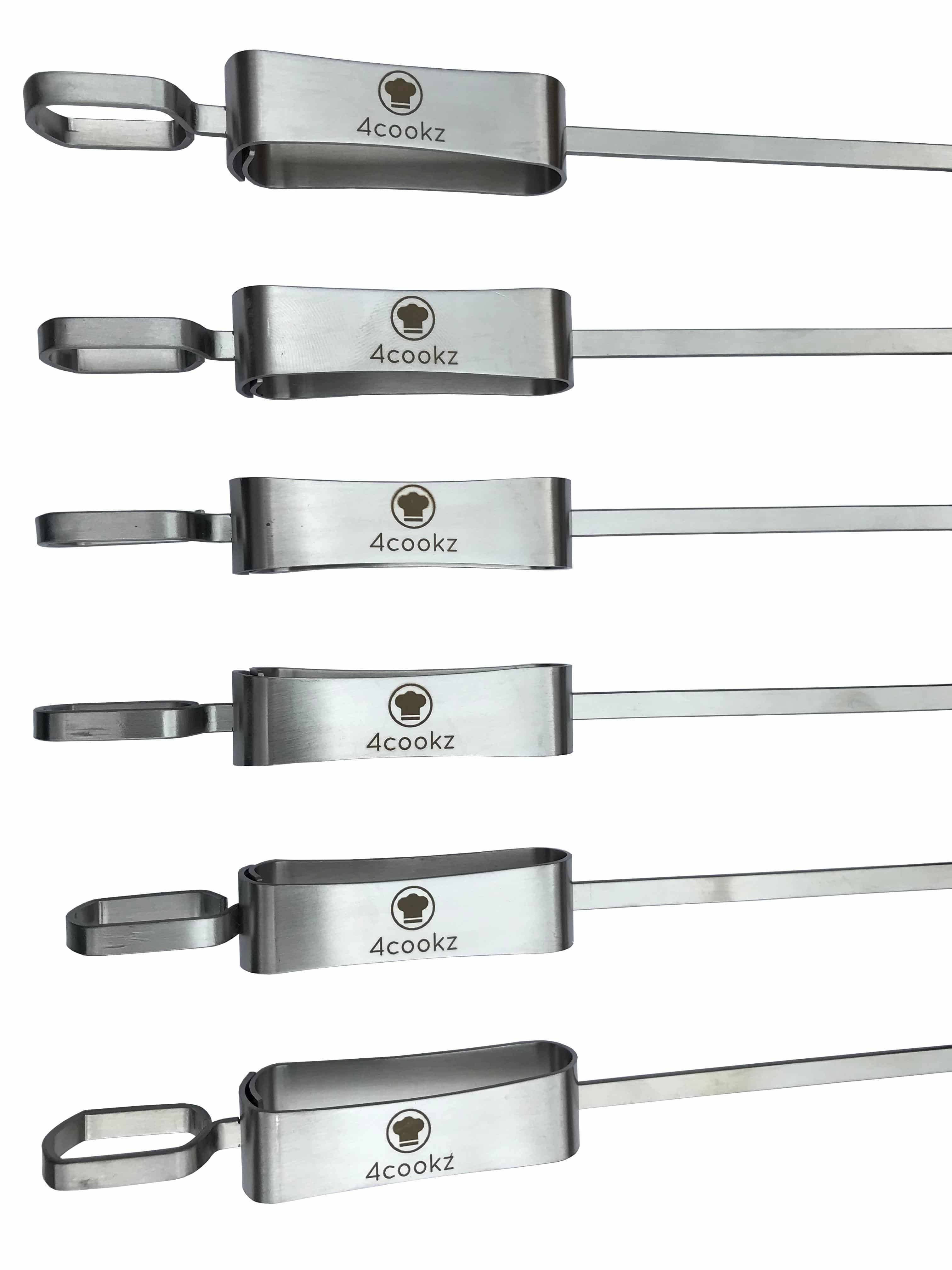 4cookz® BBQ Spiezen RVS met houder - 6 delige gril pennen set - 40cm