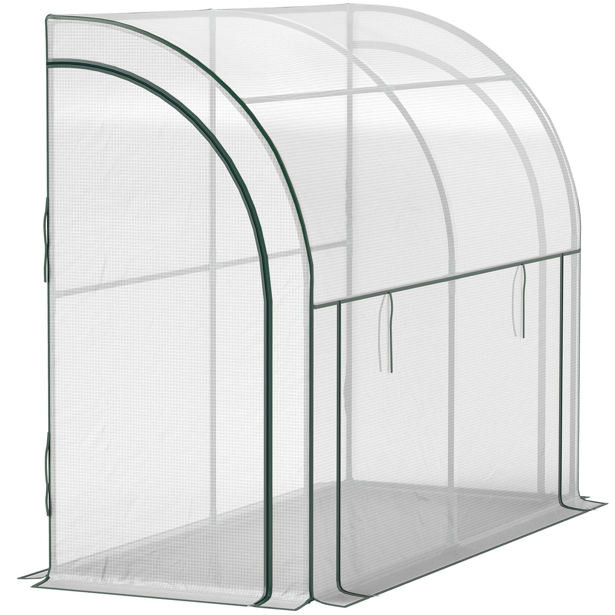 4goodz Kas Muurbevestigd Kunststof Zeil - 300x80x57 cm - Wit
