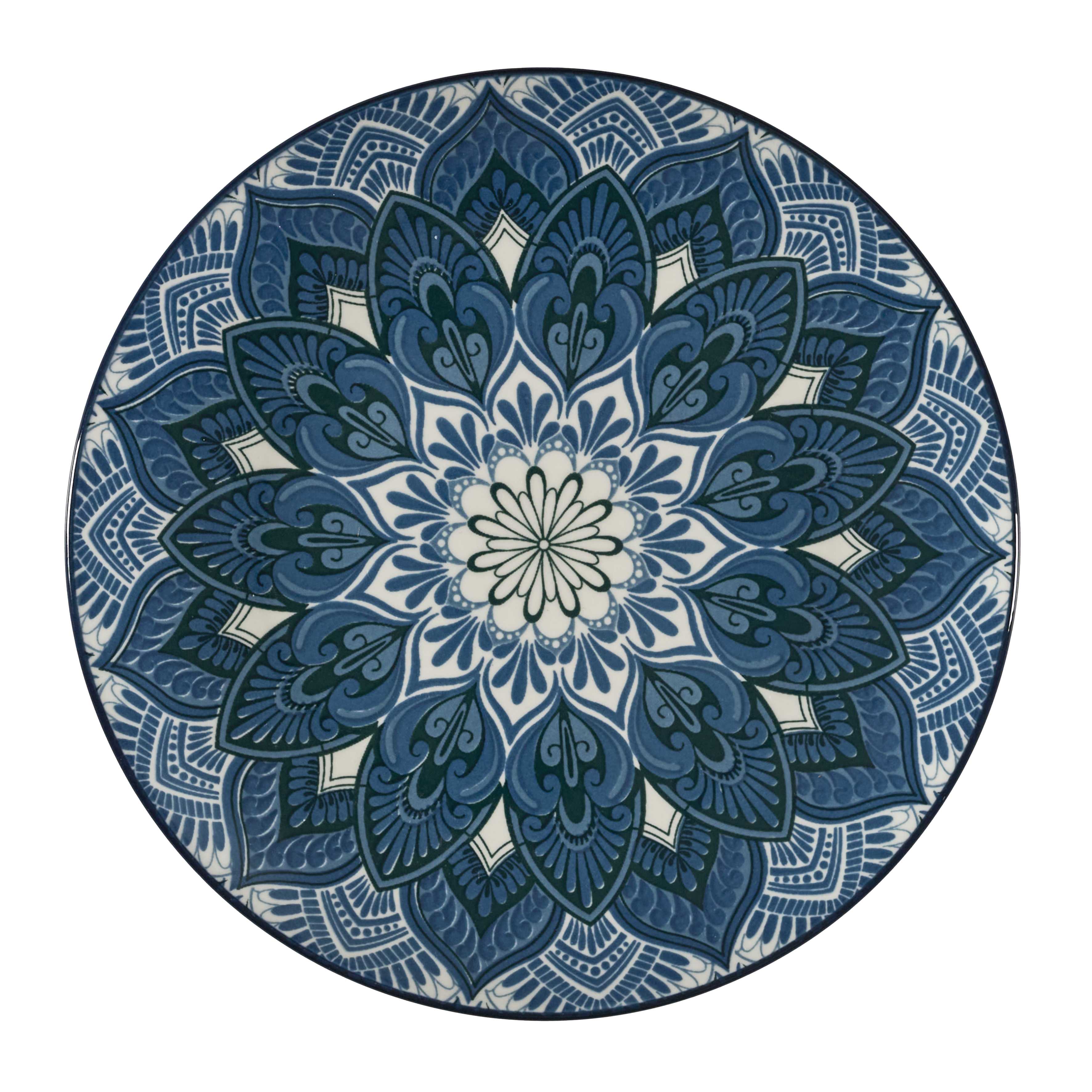 Luzzo® Mandala Serviesset 4 persoons 12-delig porselein - Blauw Luzzo® Mandala Serviesset 4 persoons 12-delig porselein - Blauw