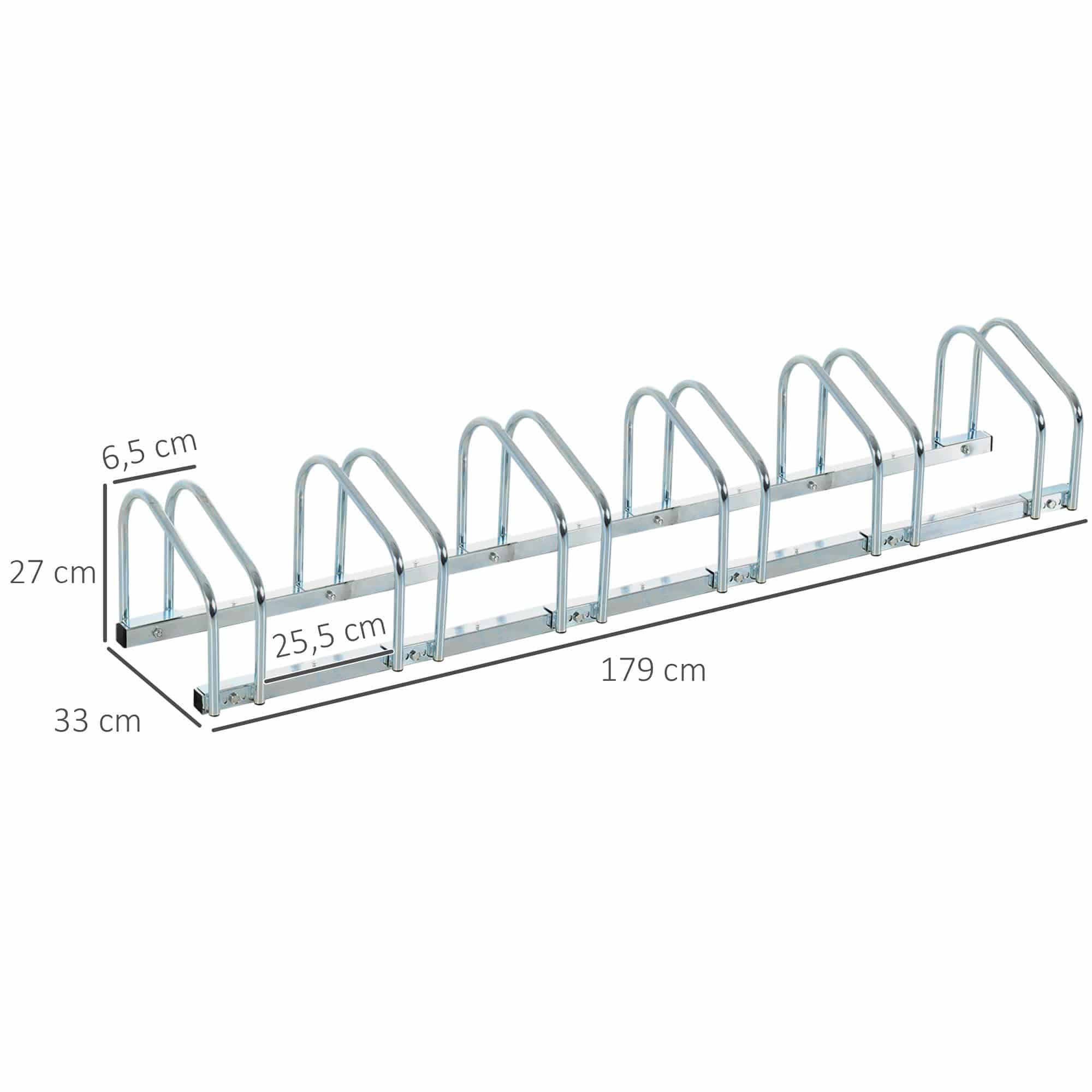 Fietsenrek voor 6 Fietsen Staal - Wand of Vloermontage 33x179x27 cm Fietsenrek voor 6 Fietsen Staal - Wand of Vloermontage 33x179x27 cm
