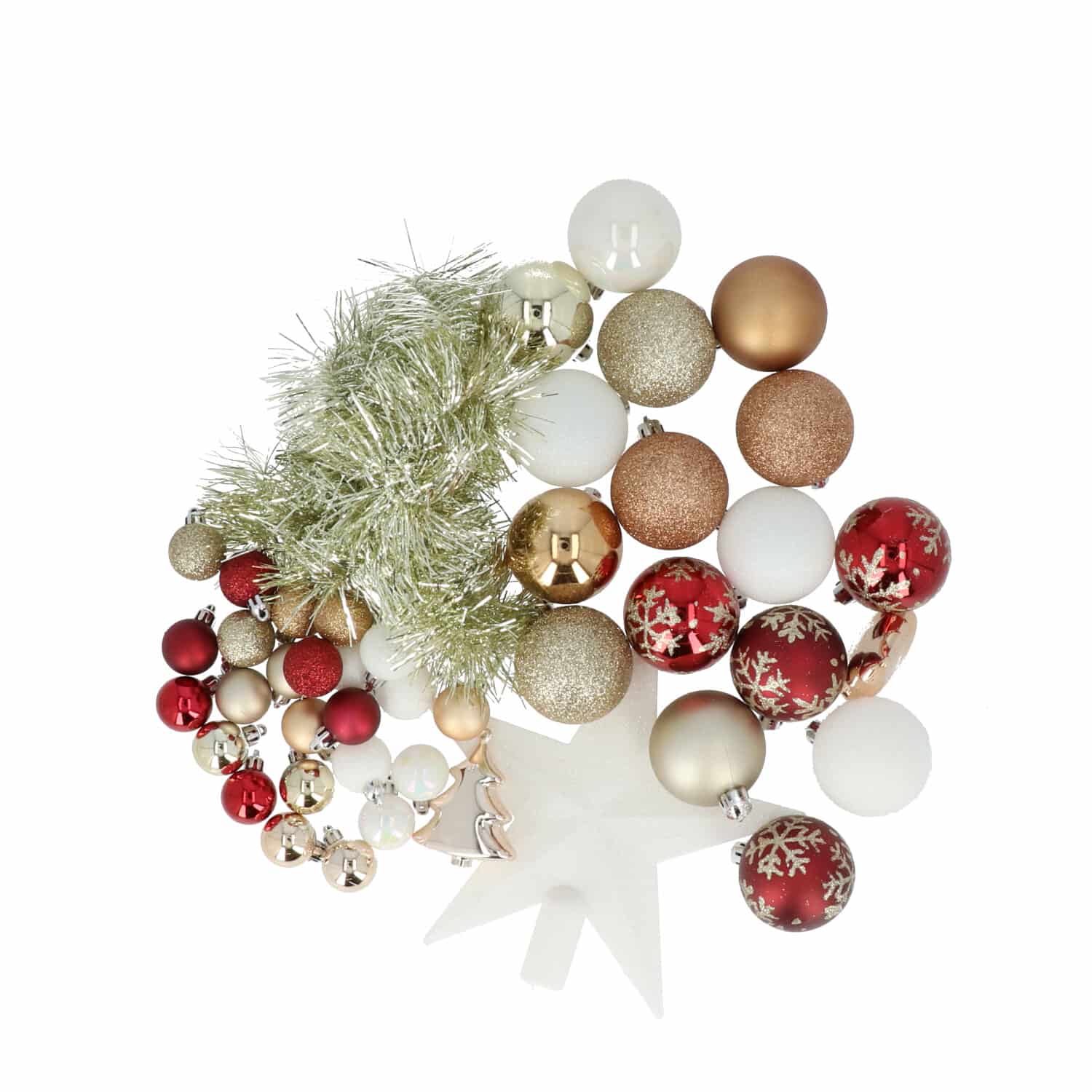 4goodz 44-delige Decoratieve Kerstballen Rood/Goud/Wit - binnen/buiten
