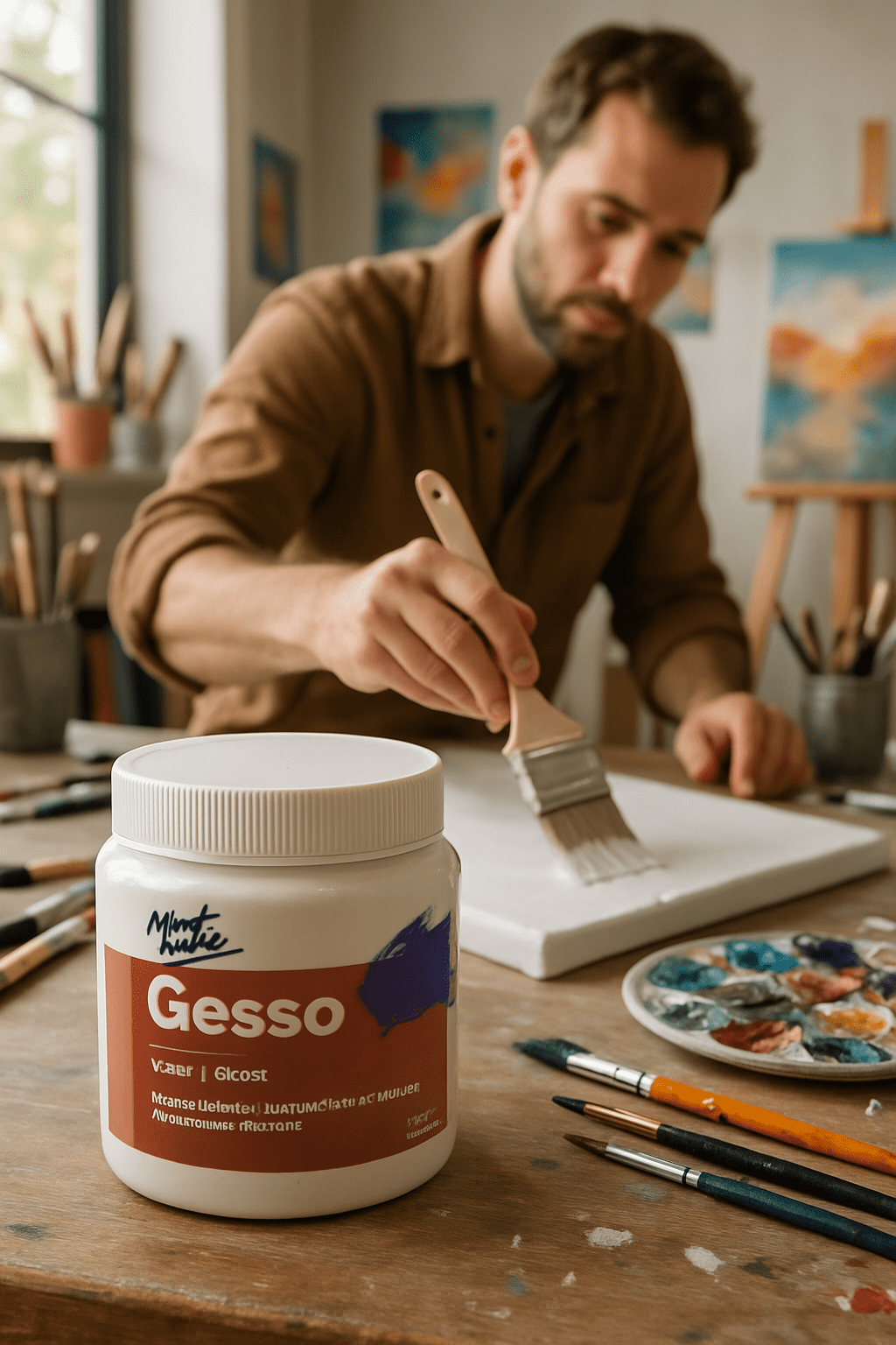 Mont Marte® Gesso Waterbasis Primer voor schilderen 500 ml