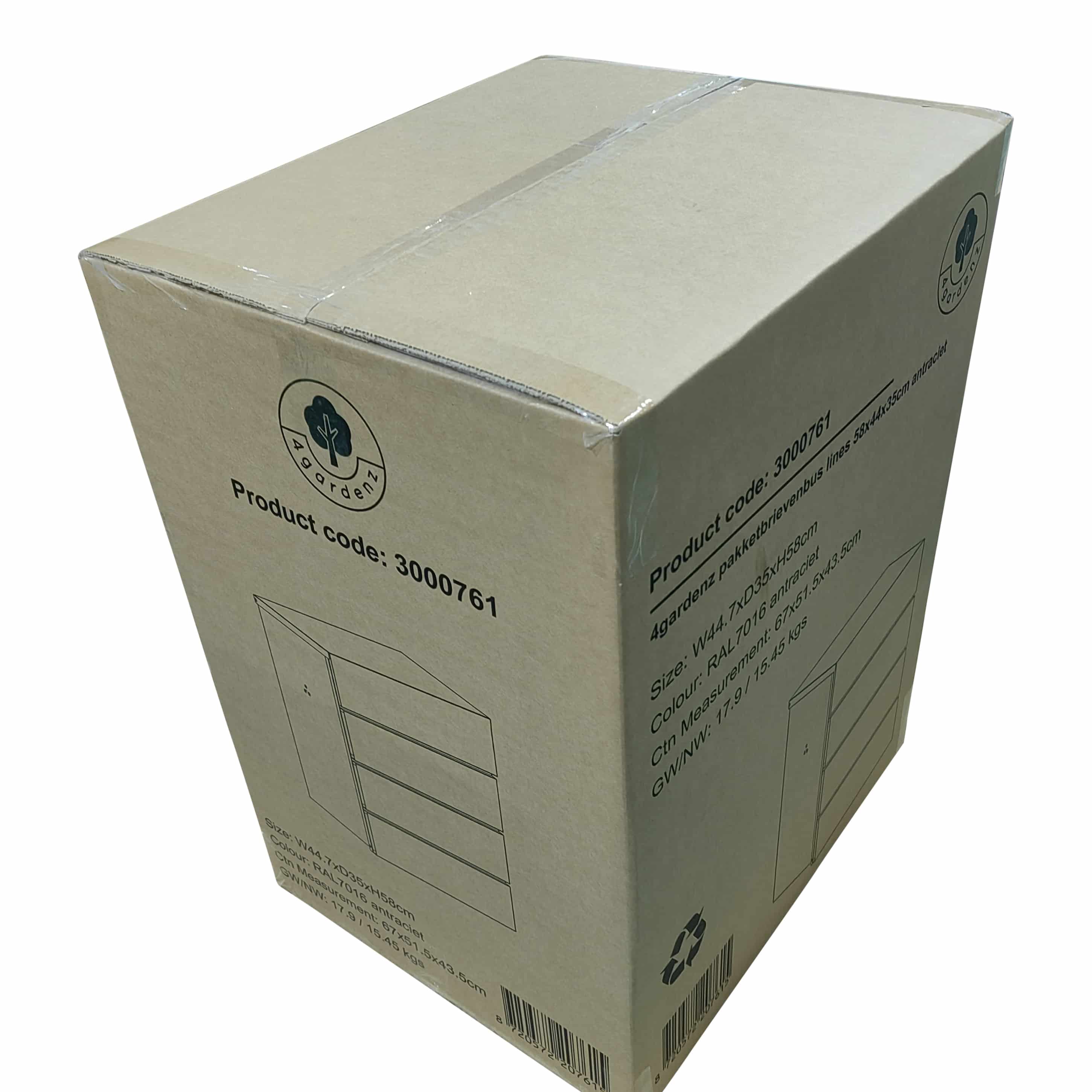 4gardenz® Pakketbrievenbus Lines Wandmodel - Anti-diefstal Pakketbox Hangend - Weerbestendig