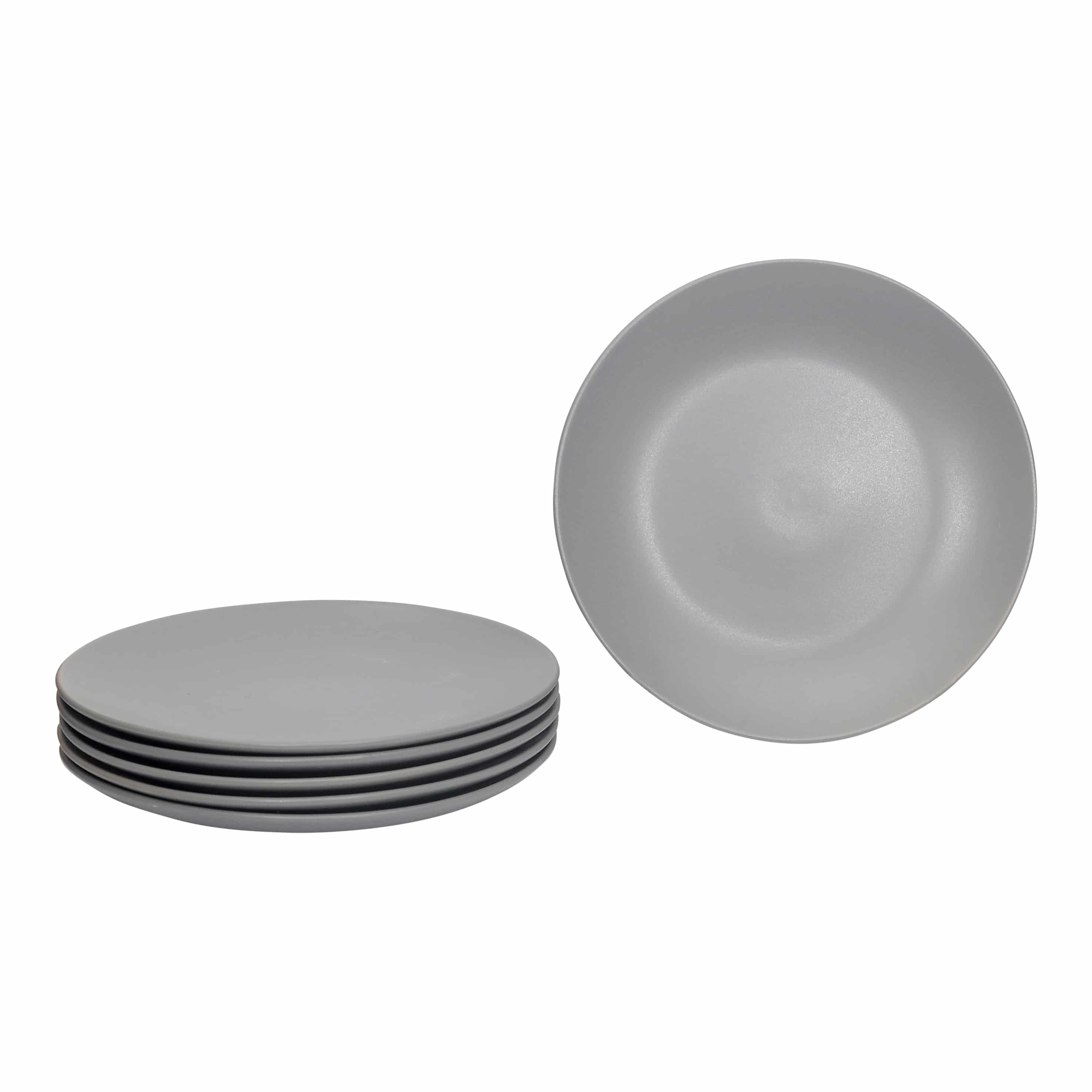 Luzzo® Serviesset Aland 6 persoons Aardewerk - 18-delig met Pastaborden - Mat Grijs