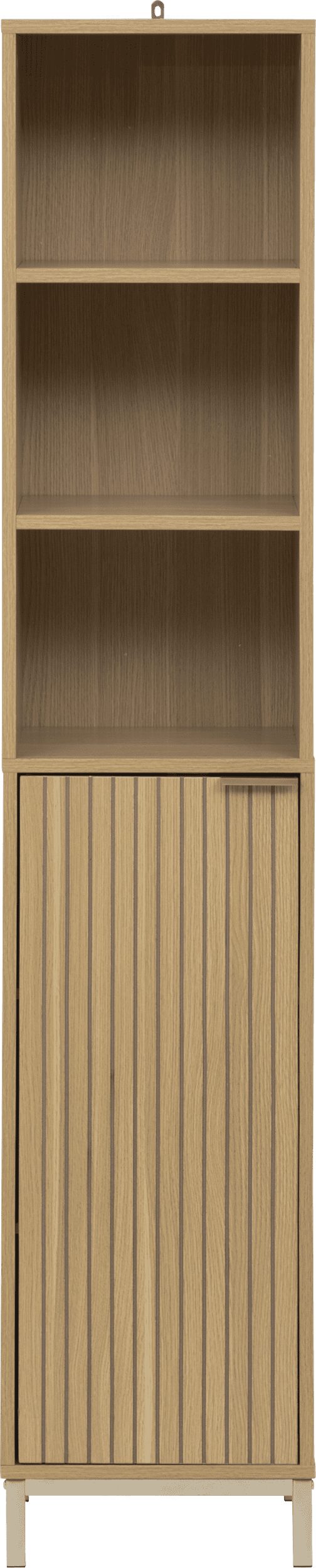 Badkamerkast Hoog Tasso met 1 deur en 6 planken - 168 cm - Bruin