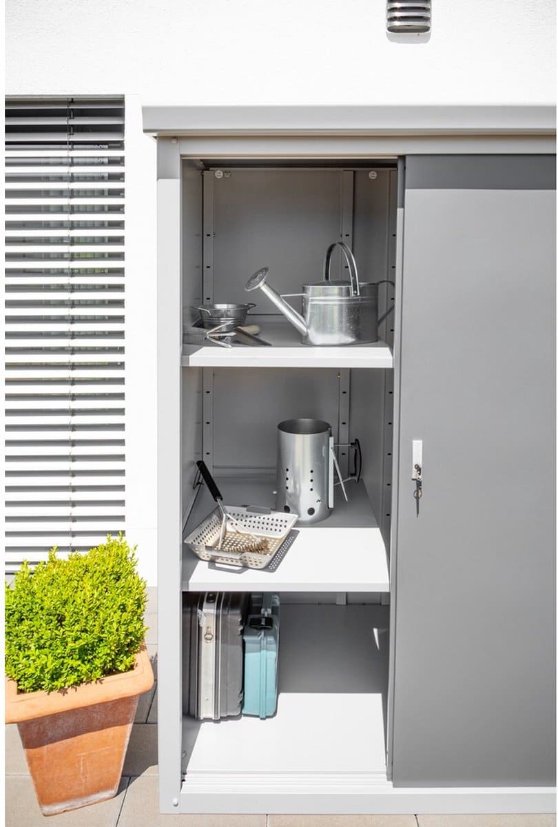 Metalen Tuinkast Trimetals Guardian TM03000 Grijs | 98x172x187 cm Incl. 2 planken