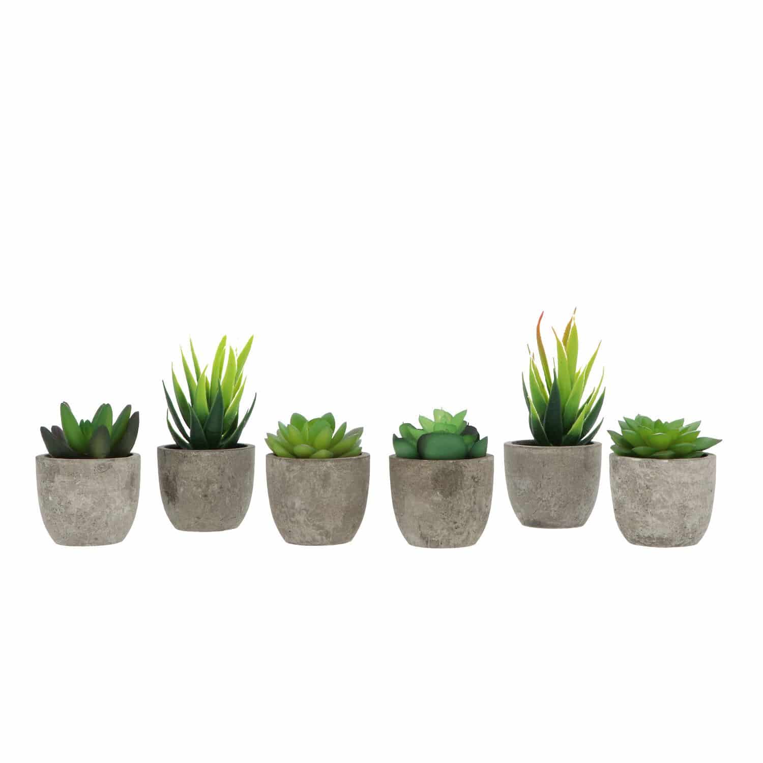 GreenDream Mini Kunstplanten - Vetplanten in Pot 6 stuks - Cadeautip
