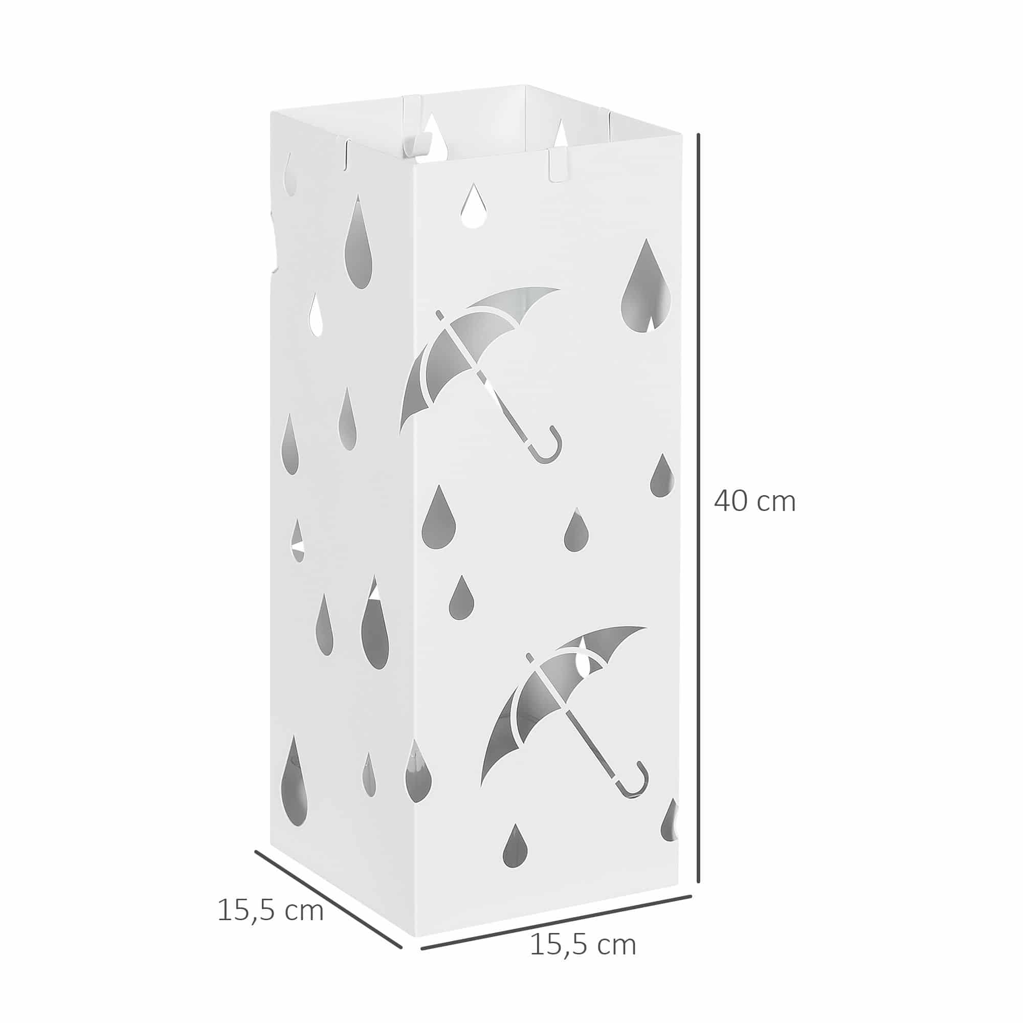 4goodz Paraplustandaard Staal - 4 Haken - Wateropvangbak - Staal - Wit